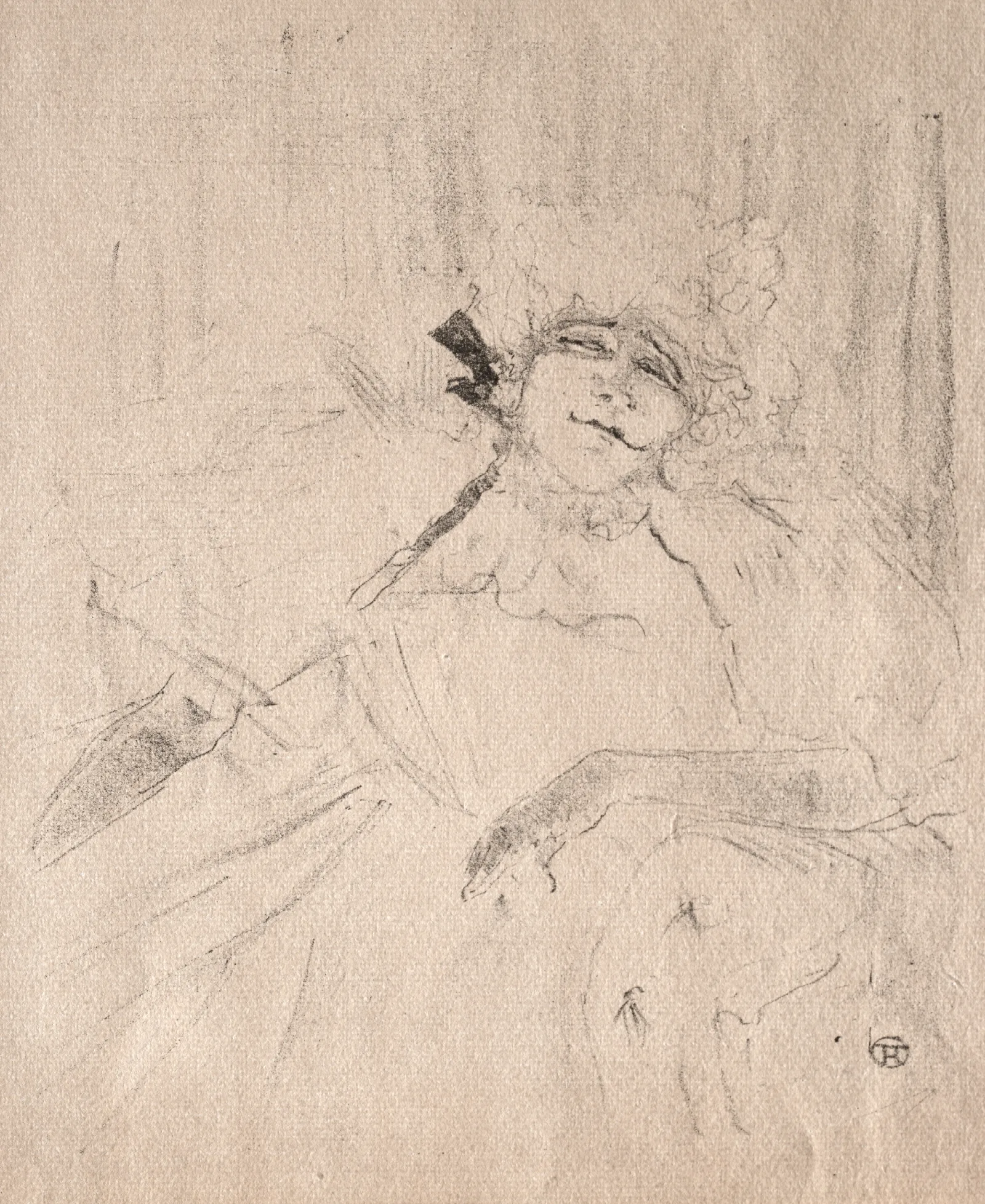 Yvette Guilbert Chanson Ancienne Wall Art by Henri de Toulouse-Lautrec - Canvas Print