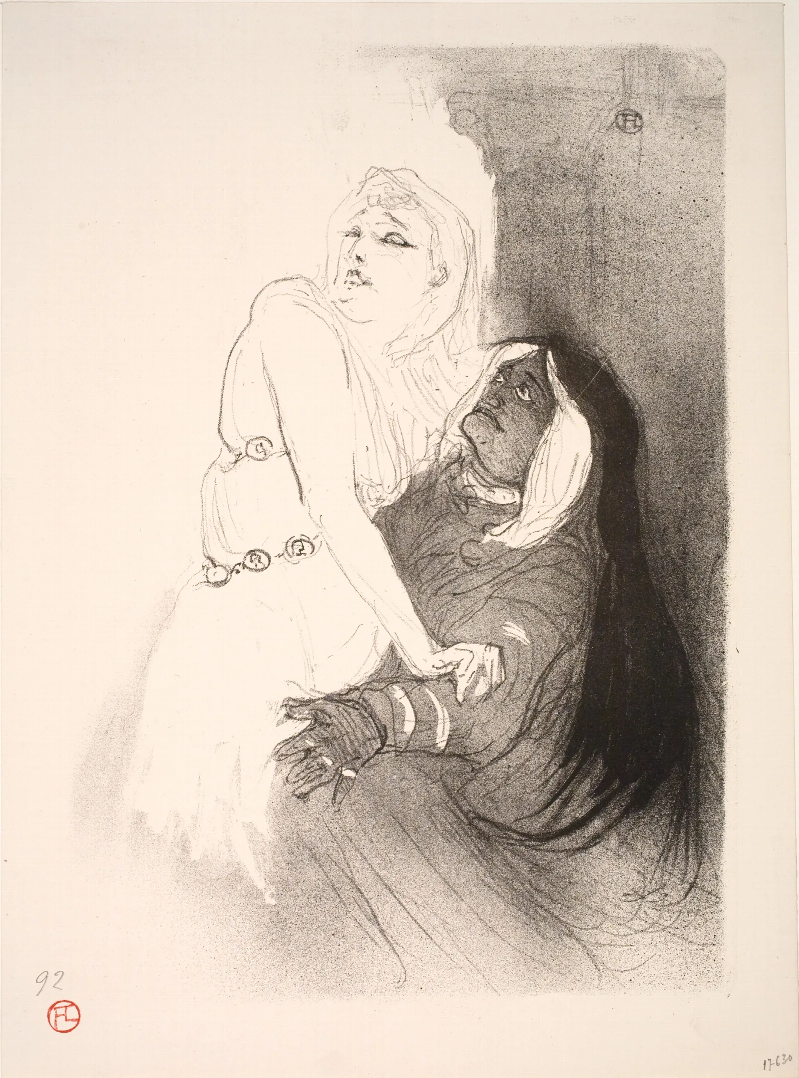 A La Renaissance Sarah Bernhardt Dans Phedre Wall Art by Henri de Toulouse-Lautrec - Canvas Print