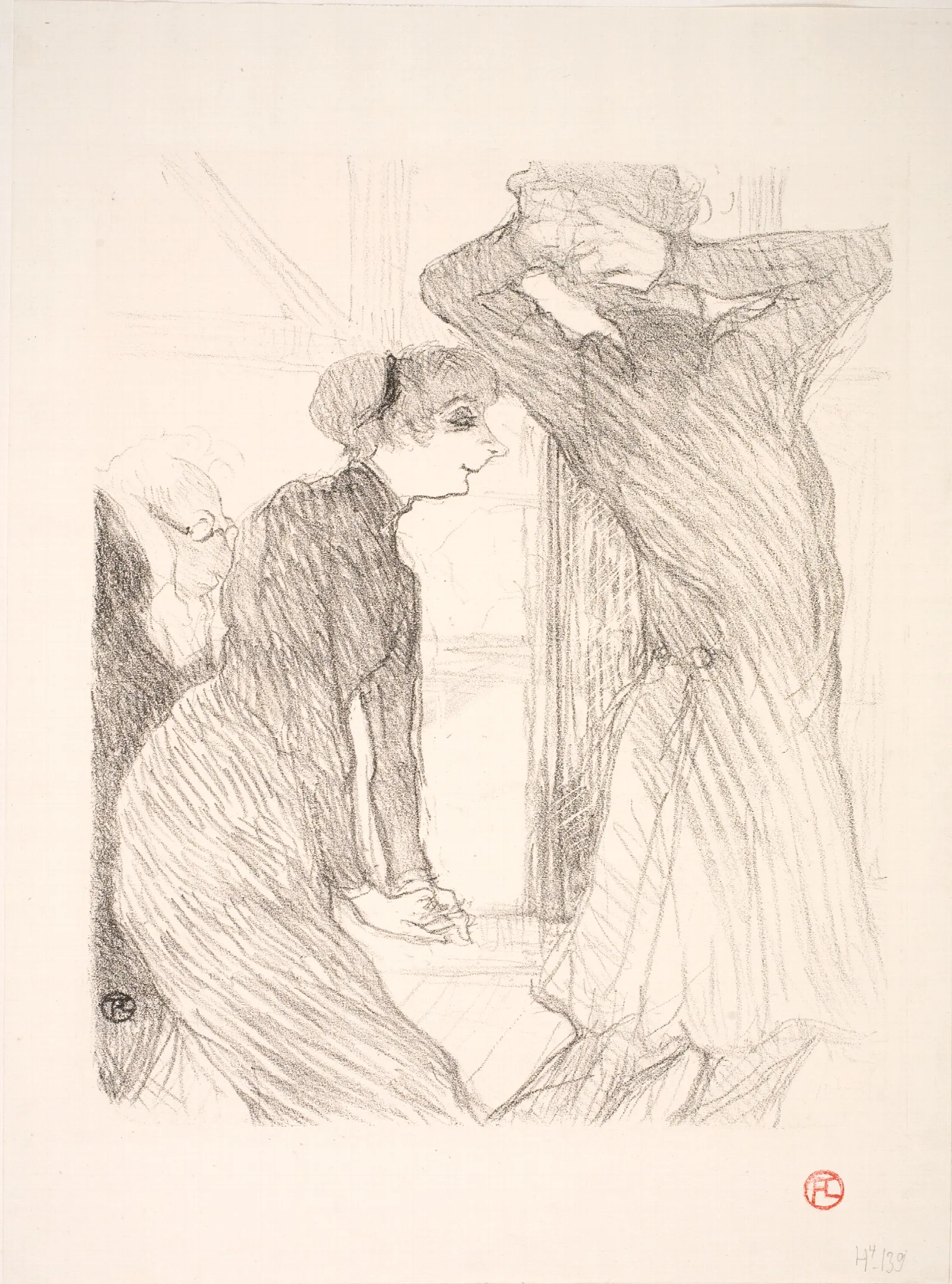 Lugne Poe Et Berthe Bady Dans Au Dassus Des Forces Humaines Wall Art by Henri de Toulouse-Lautrec - Canvas Print