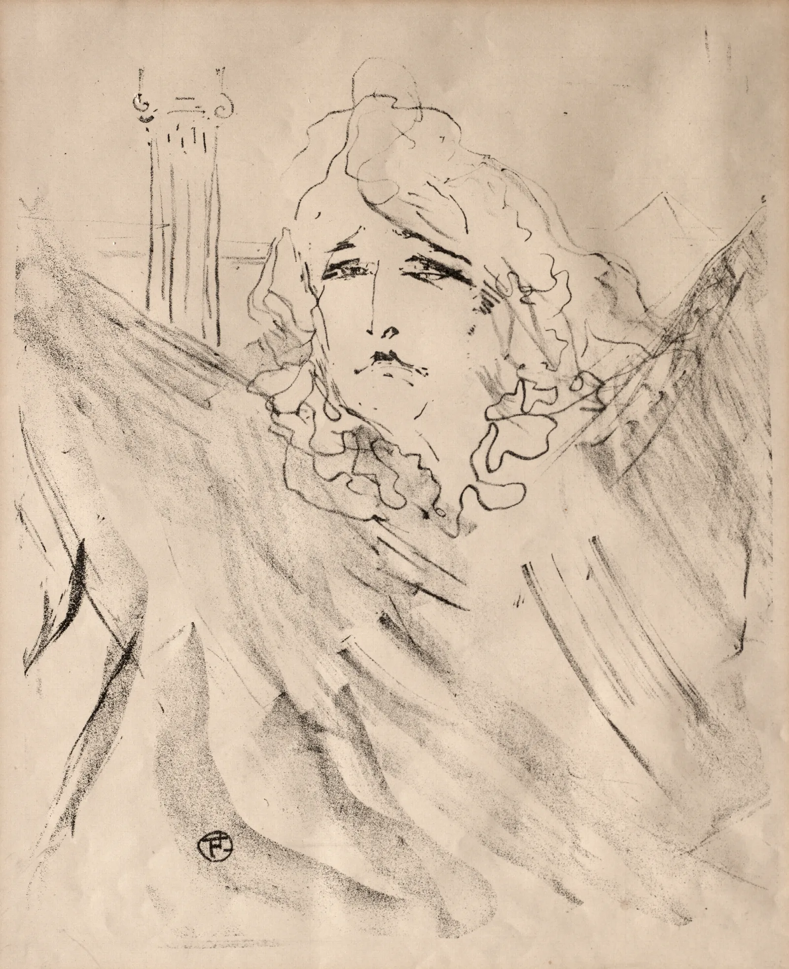 Sarah Bernhardt 6 Wall Art by Henri de Toulouse-Lautrec - Canvas Print