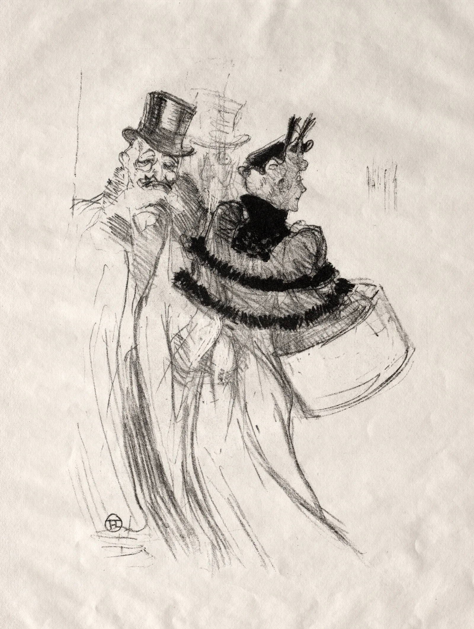 The Old Gentlemen Wall Art by Henri de Toulouse-Lautrec - Canvas Print