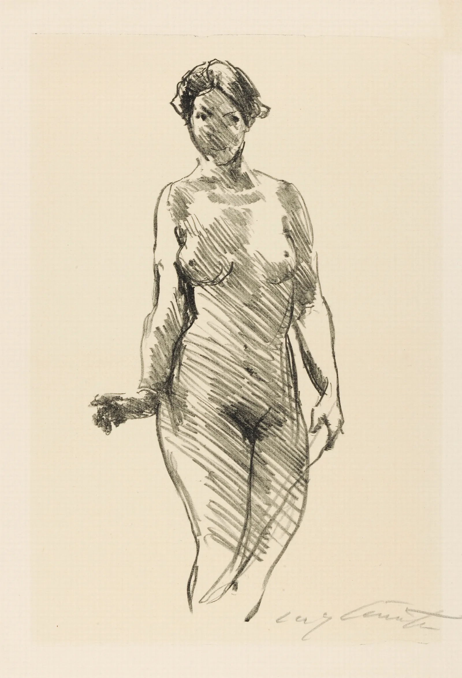 Stehender Akt Wall Art by Lovis Corinth - Canvas Print