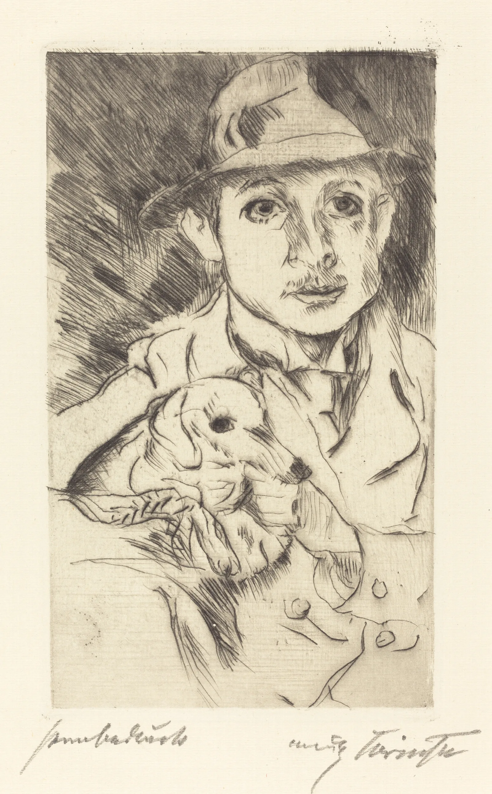 Boy With Dog Knabe Mit Hund Wall Art by Lovis Corinth - Canvas Print