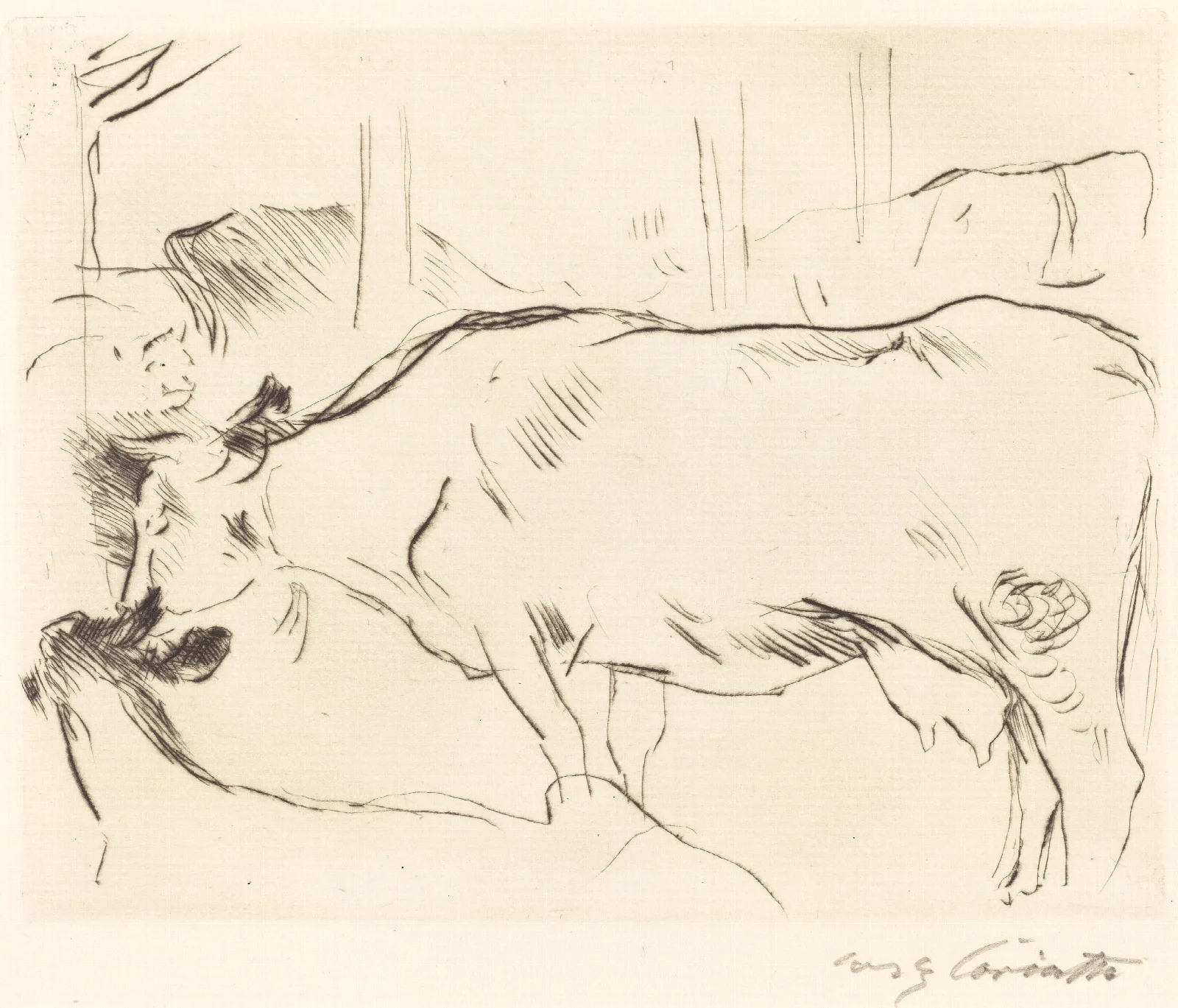 Cow Barn Ii Kuhstall Ii Wall Art by Lovis Corinth - Canvas Print