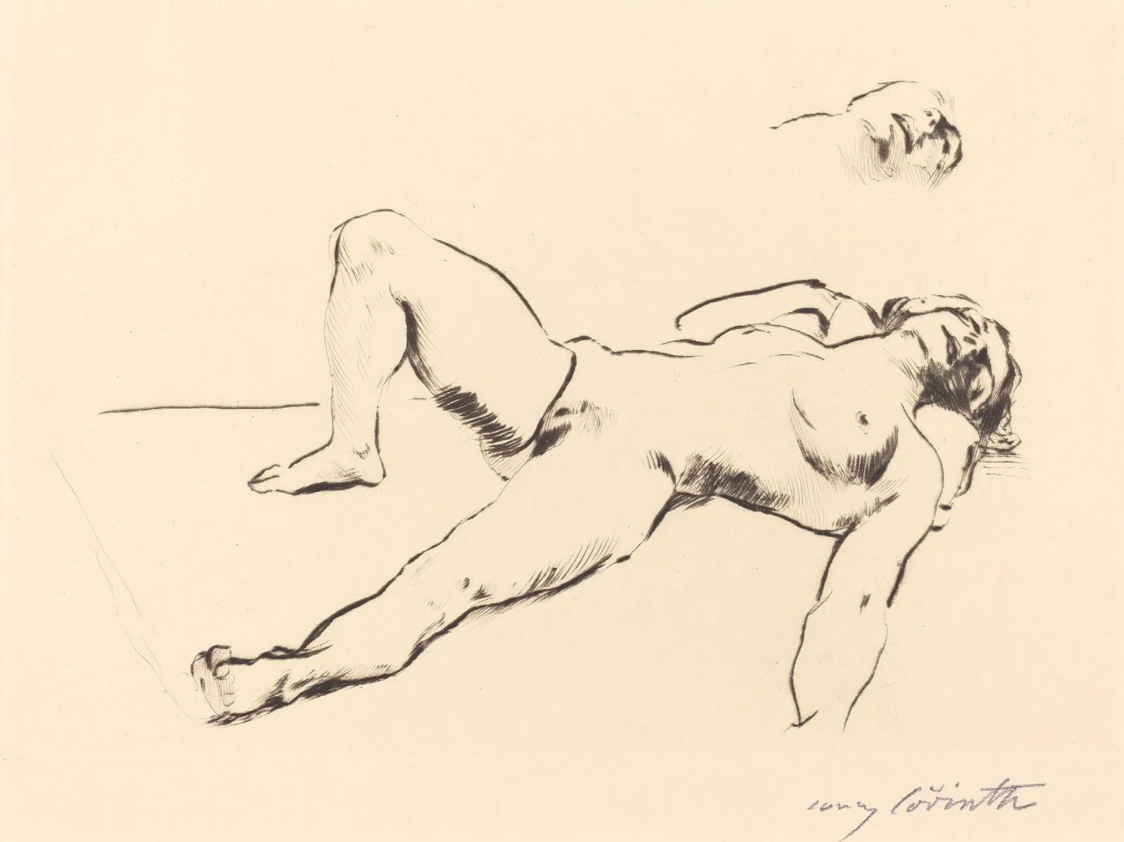 Reclining Female Nude Ii Liegender Weiblicher Akt Ii Wall Art by Lovis Corinth - Canvas Print