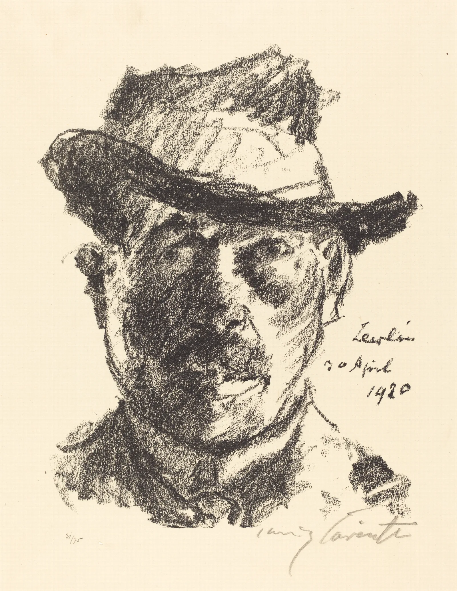 Self Portrait Selbstbildnis Ii Wall Art by Lovis Corinth - Canvas Print