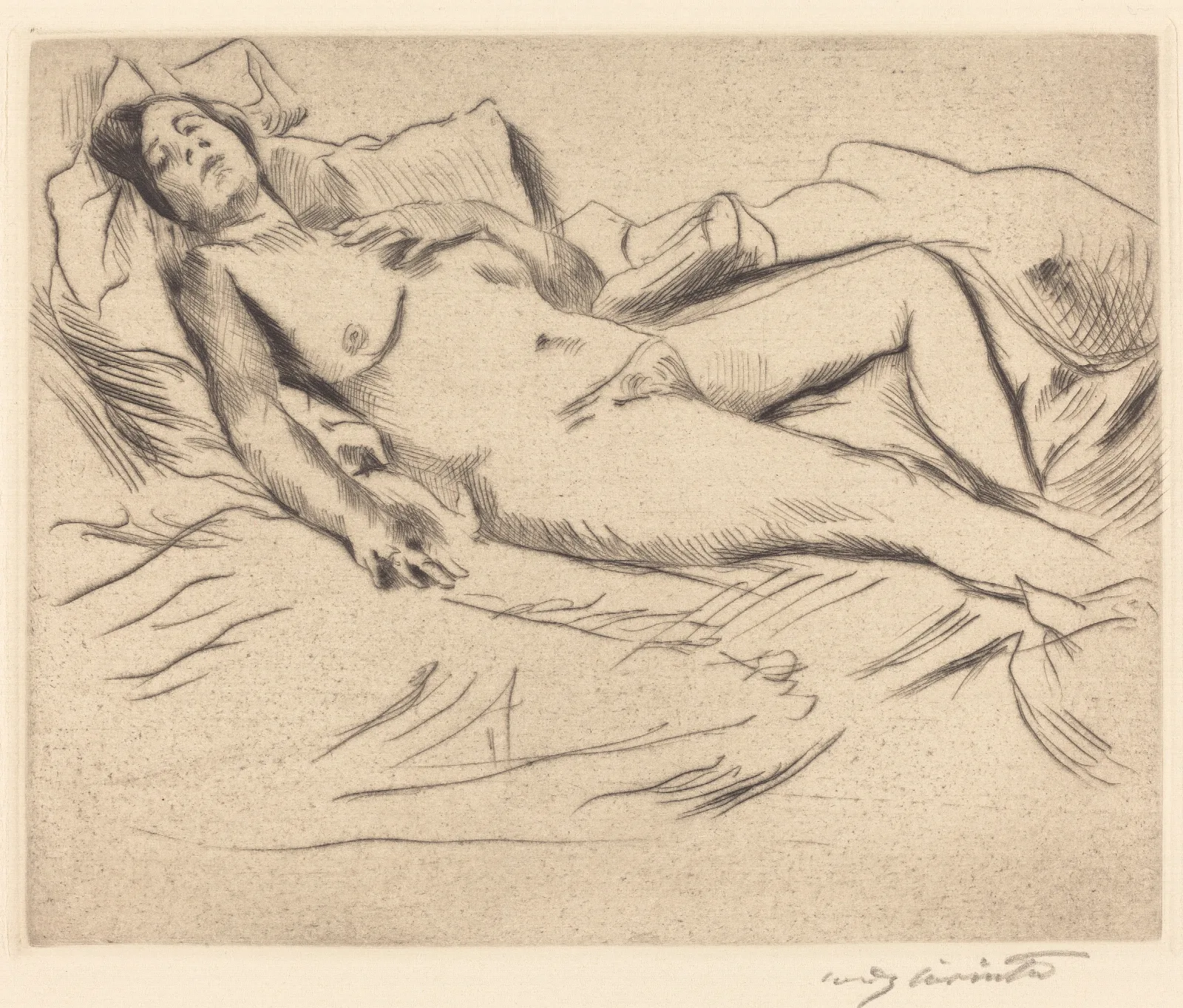 Sleeping Woman Schlafende Wall Art by Lovis Corinth - Canvas Print