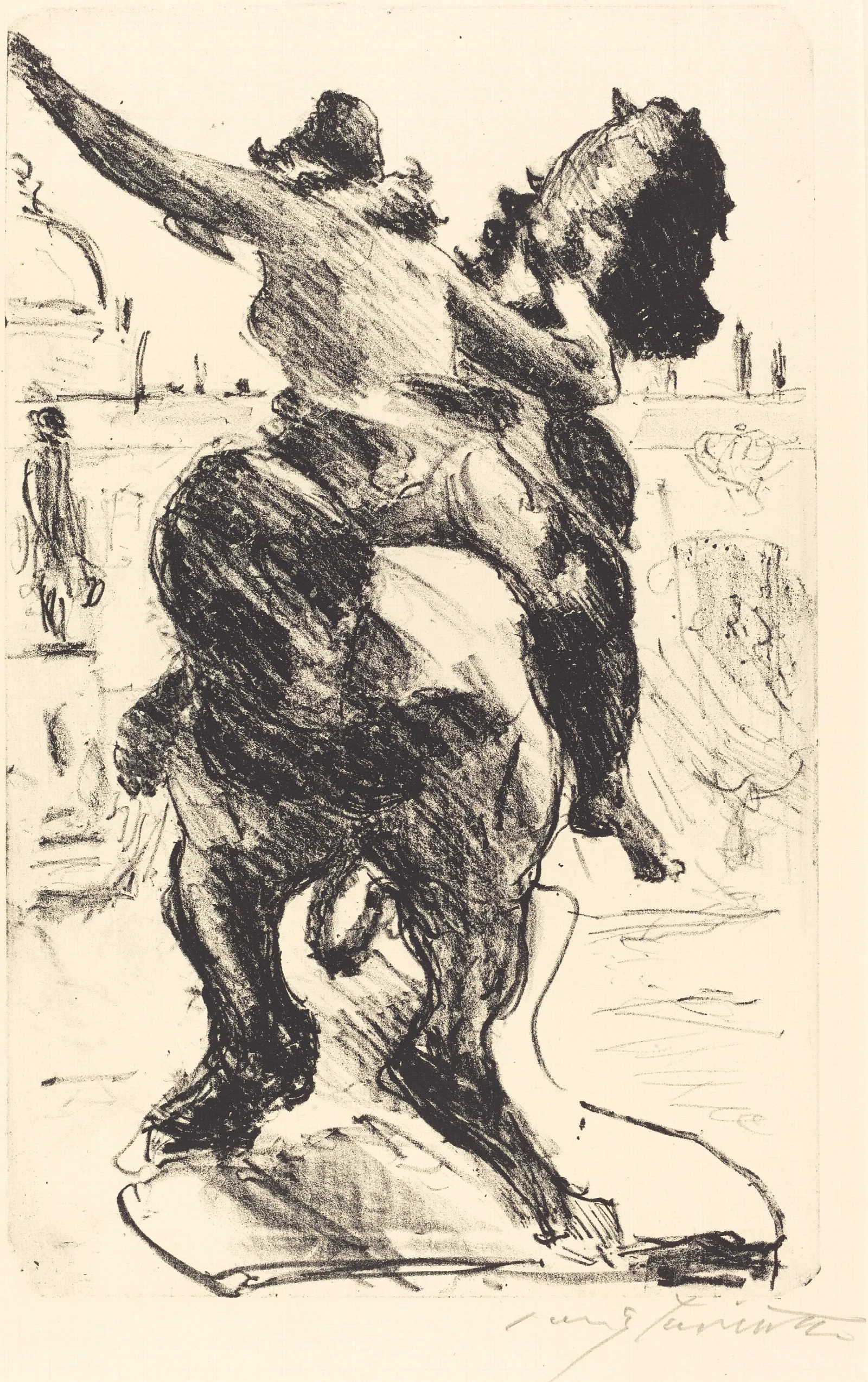 Statue Of An Amazon At The Alte Museum Amazonenstatue Auf Der Freitreppe Des Alten Museums Wall Art by Lovis Corinth - Canvas Print
