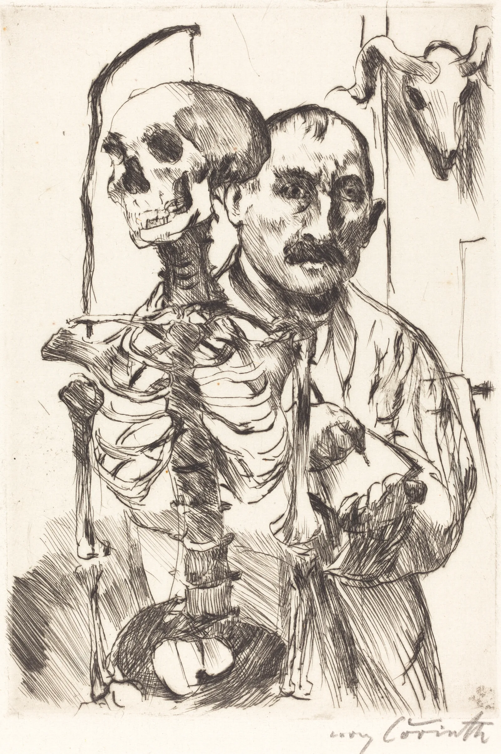 The Artist And Death Ii Der Kunstler Und Der Tod Ii Wall Art by Lovis Corinth - Canvas Print