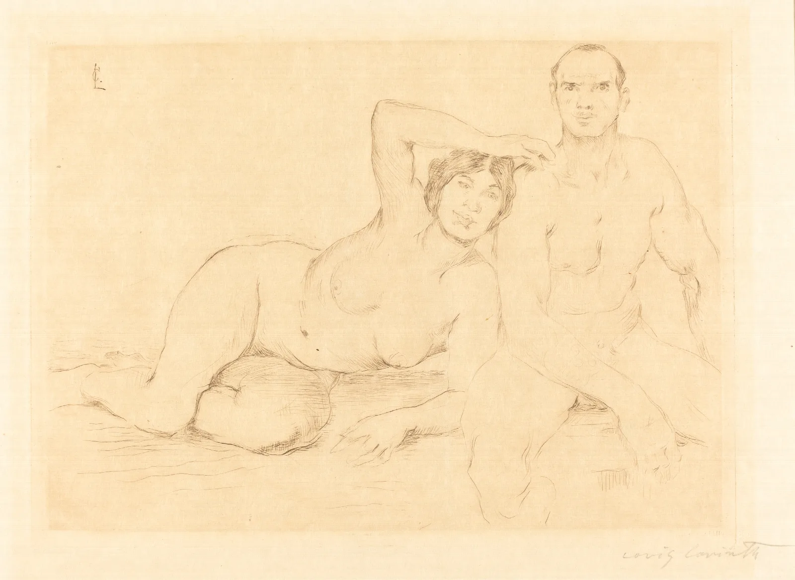 Two Nudes Zwei Menschen Wall Art by Lovis Corinth - Canvas Print
