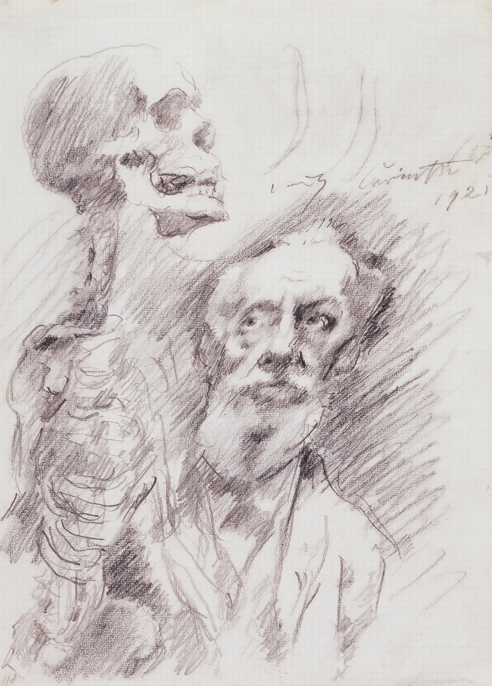 Anatomist With Skelleton Wall Art by Lovis Corinth - Canvas Print
