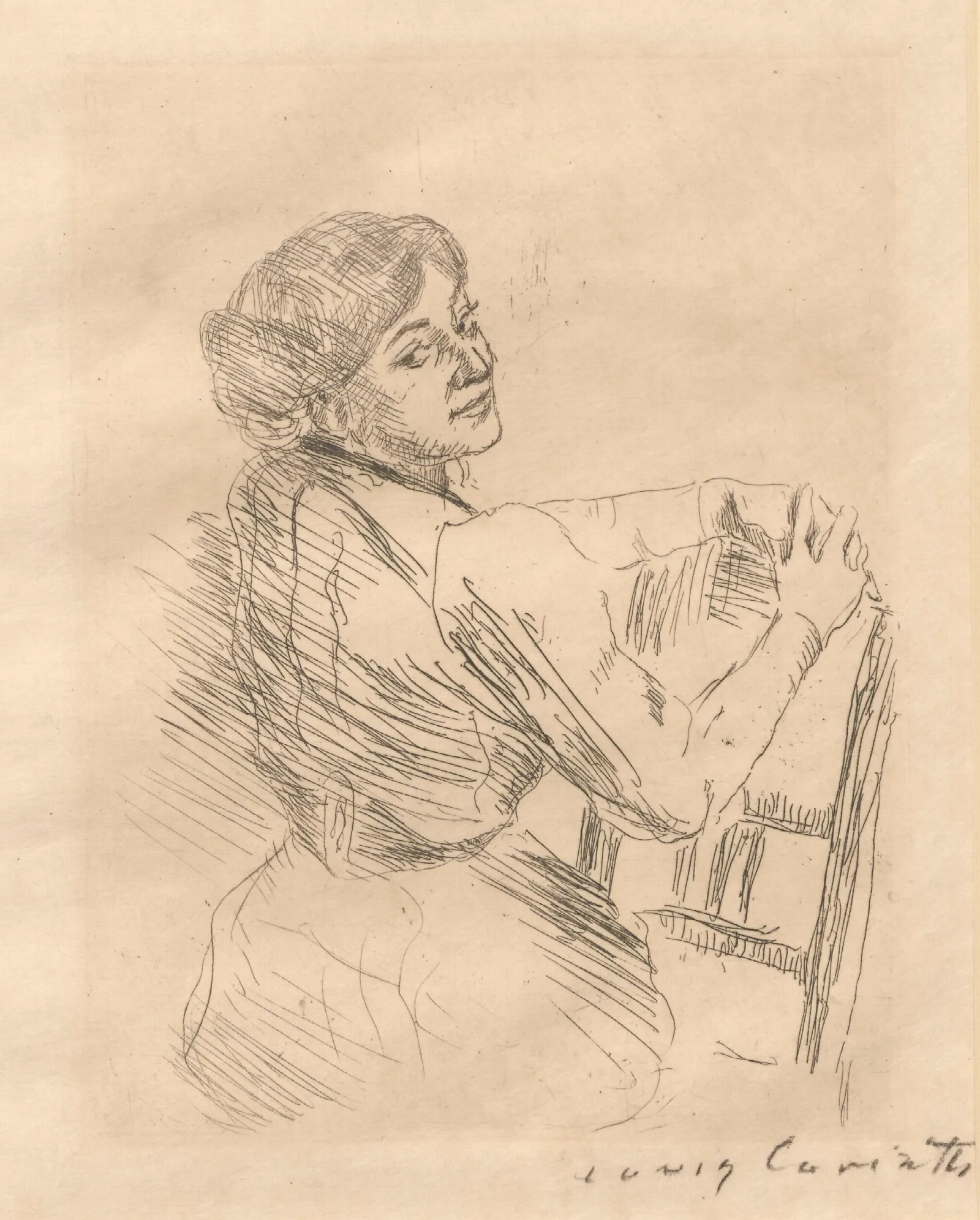 Rittlings Sitzende Frau Charlotte Berend Corinth Wall Art by Lovis Corinth - Canvas Print