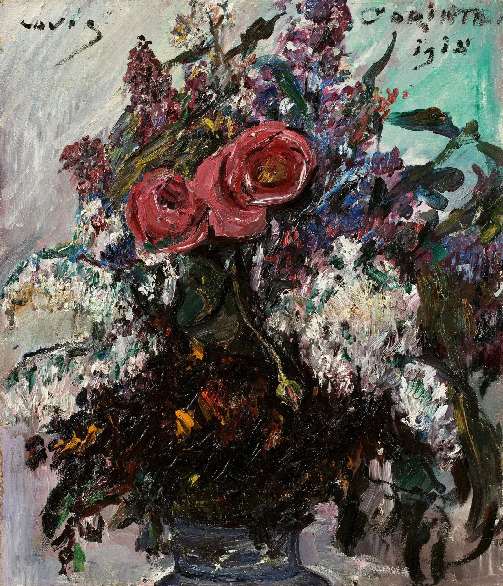 Rosen Und Flieder Wall Art by Lovis Corinth - Canvas Print