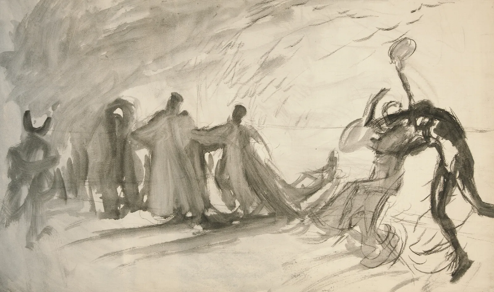 Rough Sketch For The Dance Wall Art by Edwin Austin Abbey - Canvas Print