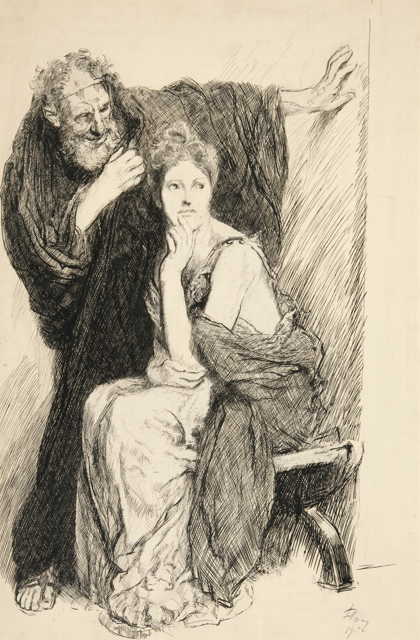 Cressida And Her Uncle From Troilus And Cressida Wall Art by Edwin Austin Abbey - Canvas Print
