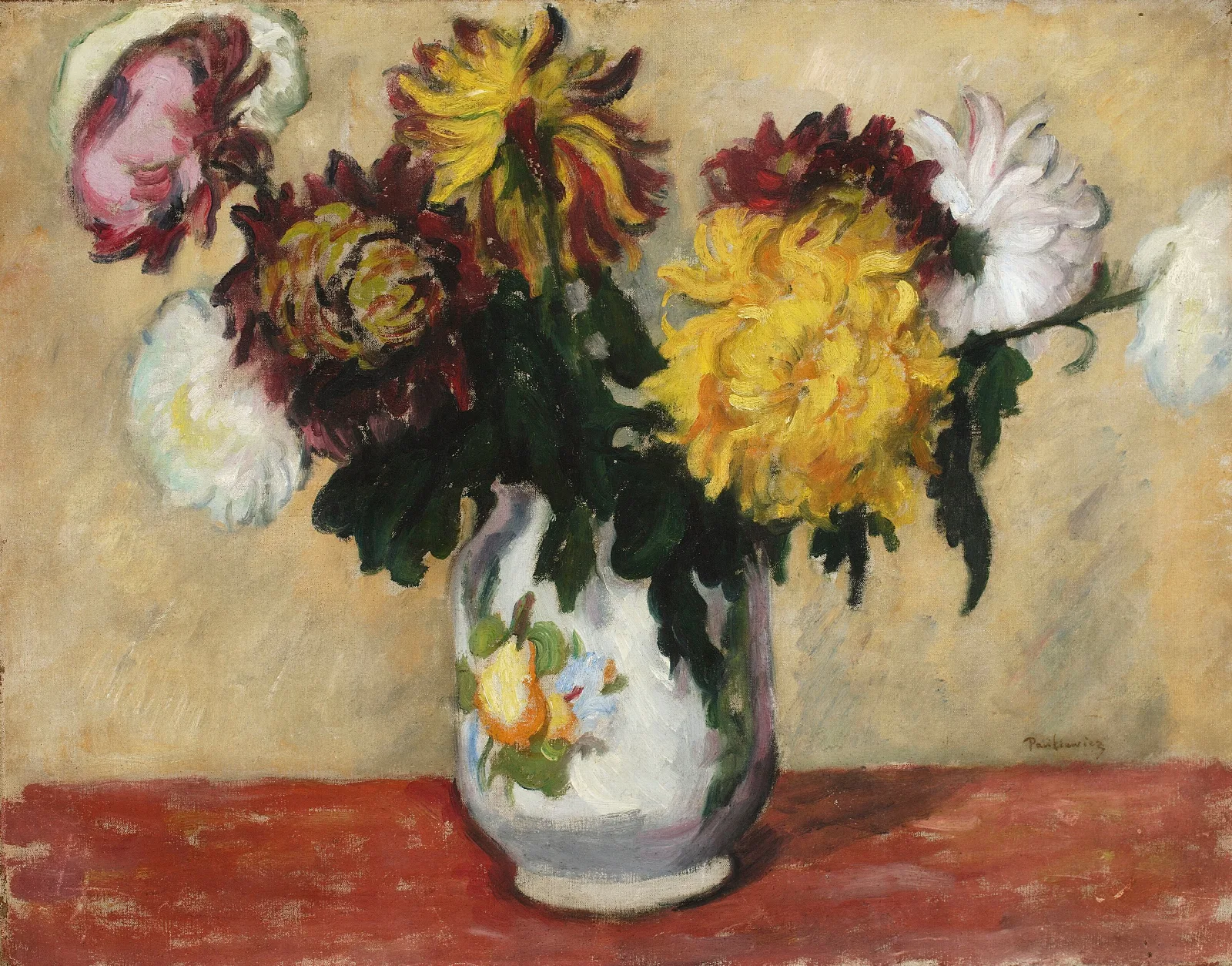 Chrysanthemums 12 Wall Art by Józef Pankiewicz - Canvas Print
