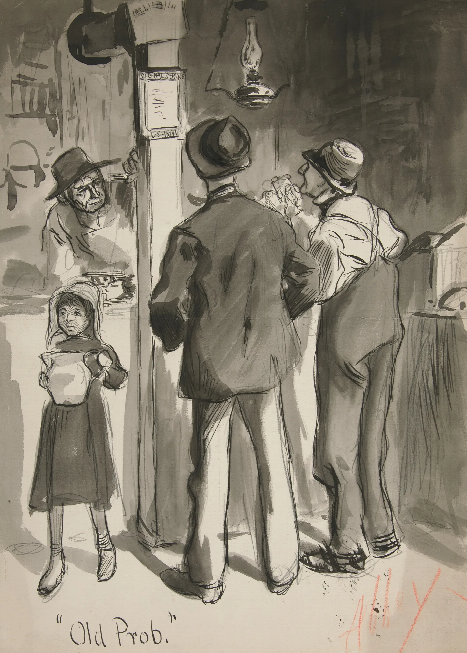Old Prob Wall Art by Edwin Austin Abbey - Canvas Print