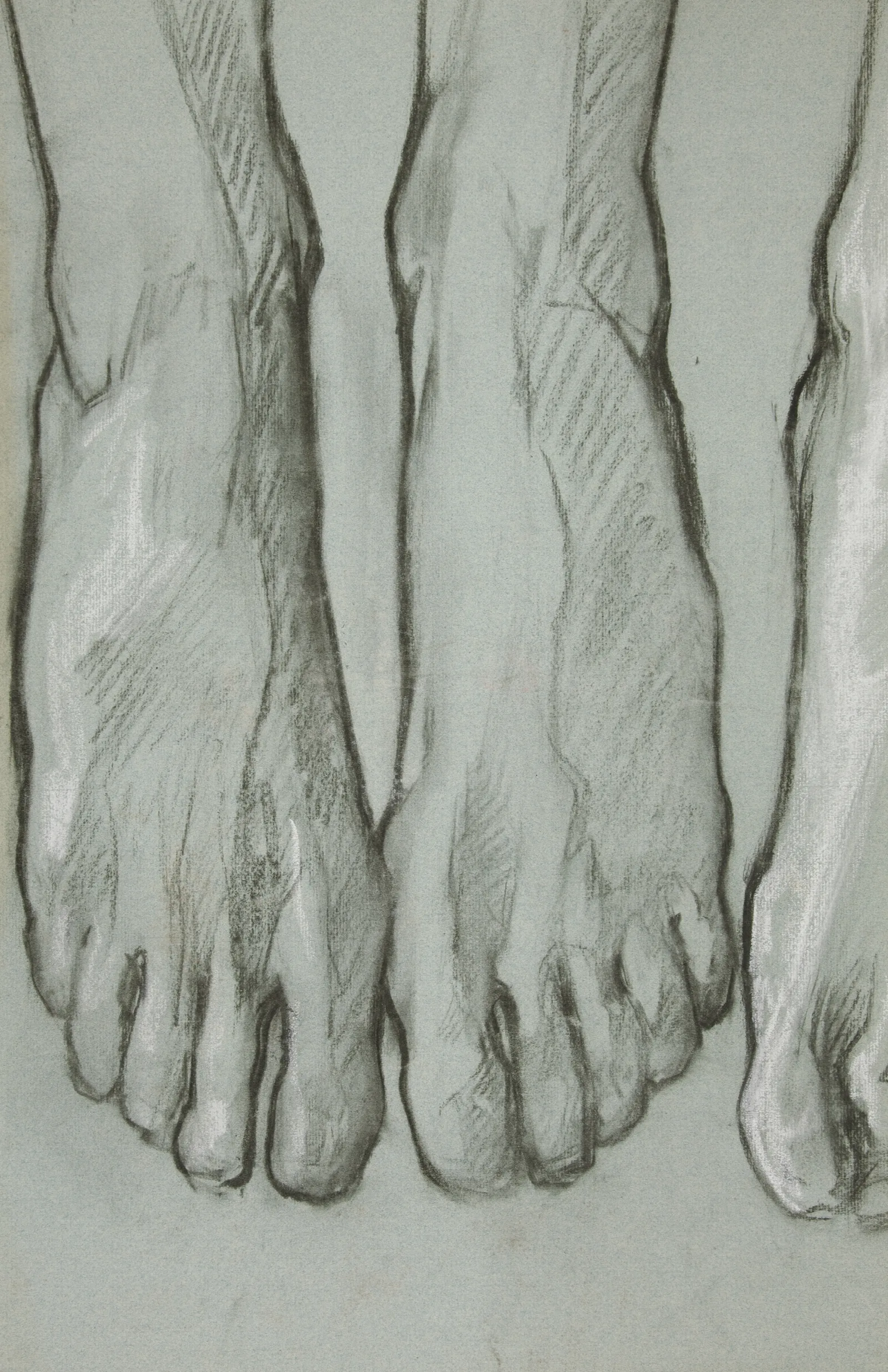 Sketch Of Three Feet Recto Sketch Of One Foot Verso Wall Art by Edwin Austin Abbey - Canvas Print