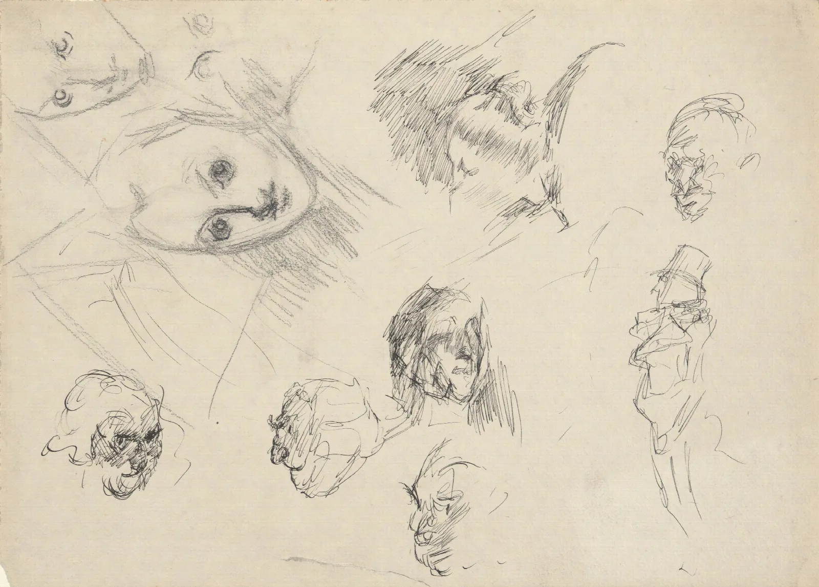 Studies Of Heads Wall Art by Edwin Austin Abbey - Canvas Print