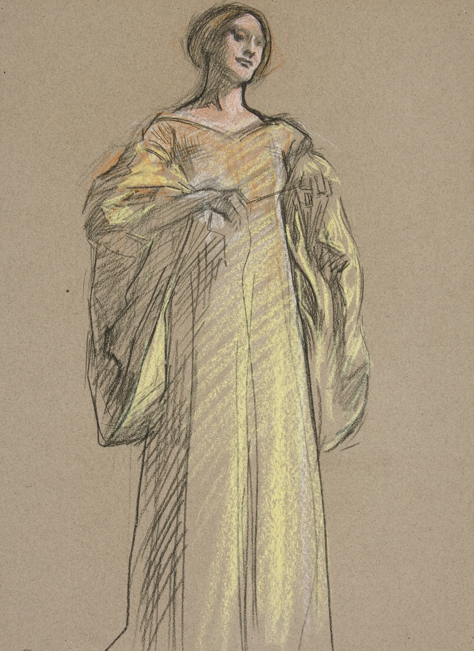 Study For Fiamettas Song Oil Painting Wall Art by Edwin Austin Abbey - Canvas Print