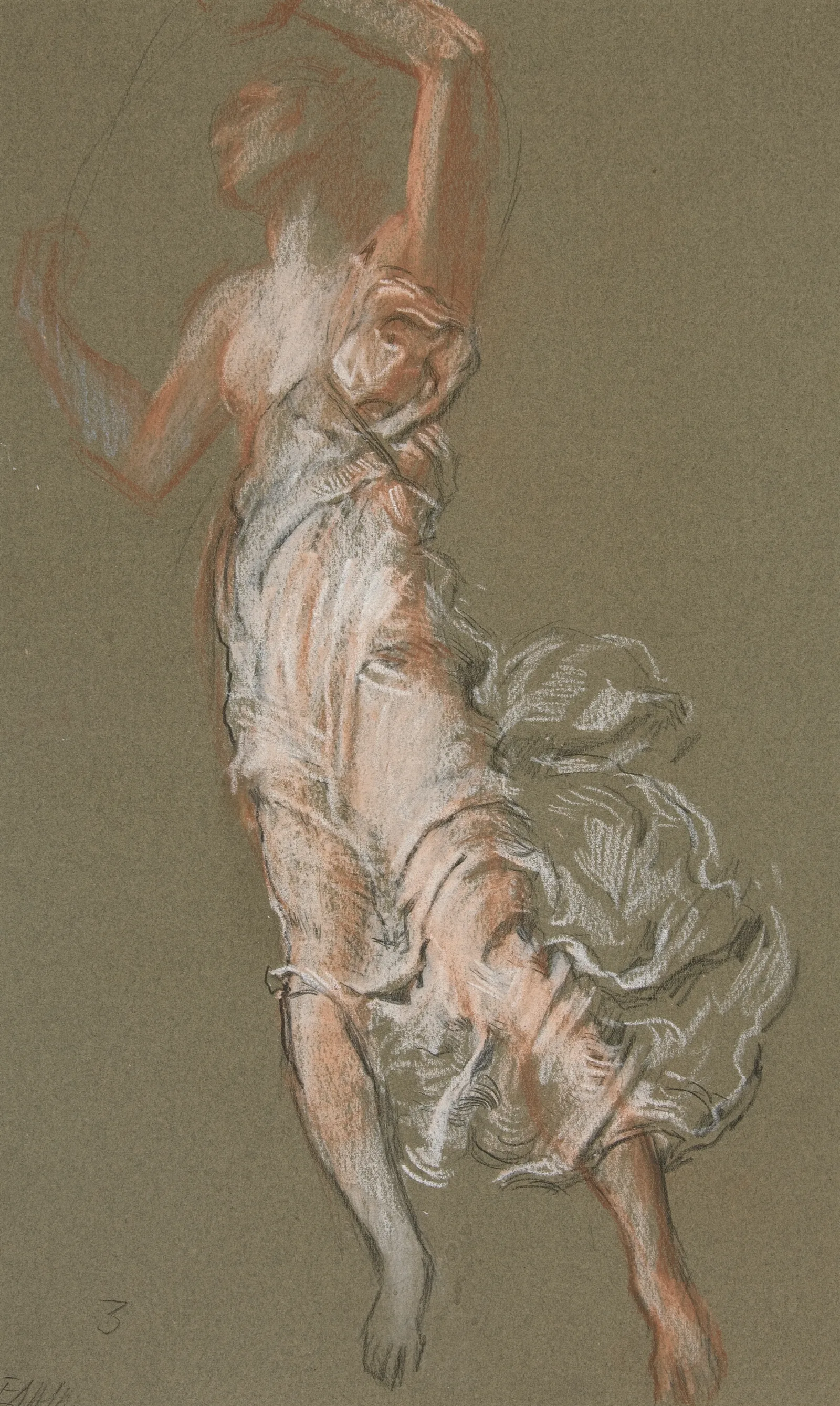 Study For Figure Of 3 Pm In The Hours Ceiling At The State Capitol Building In Harrisburg Pennsylvania Wall Art by Edwin Austin Abbey - Canvas Print