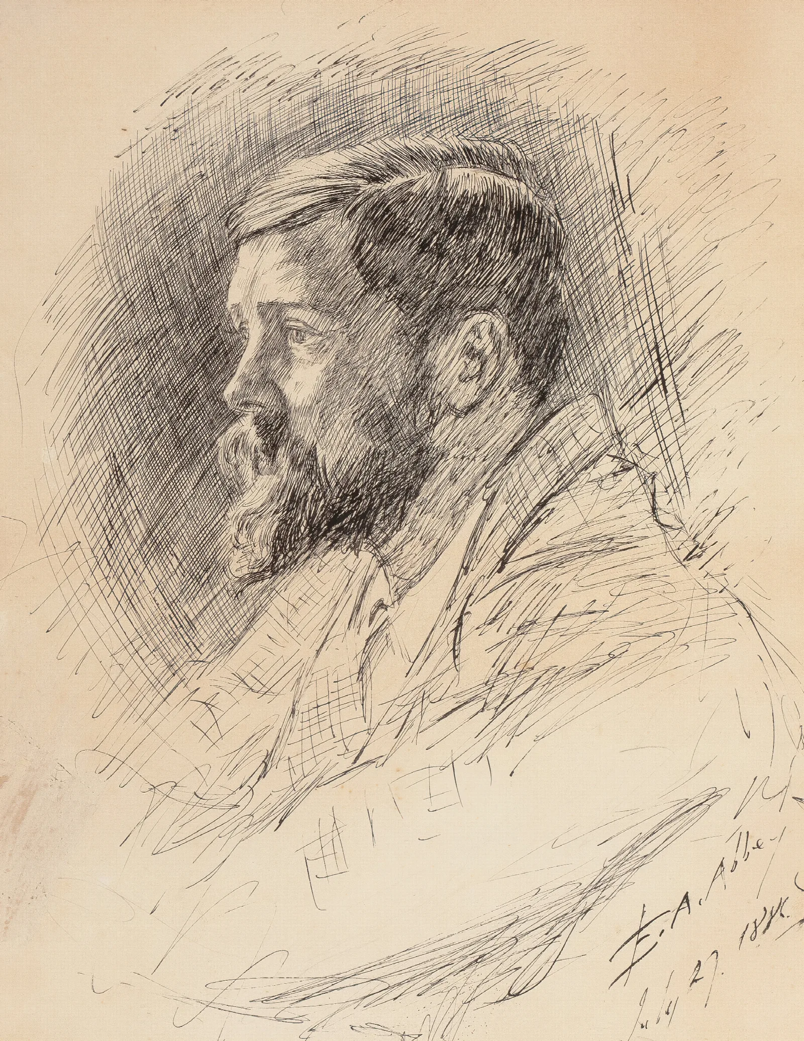 Portrait Of Alfred Parsons R A Wall Art by Edwin Austin Abbey - Canvas Print