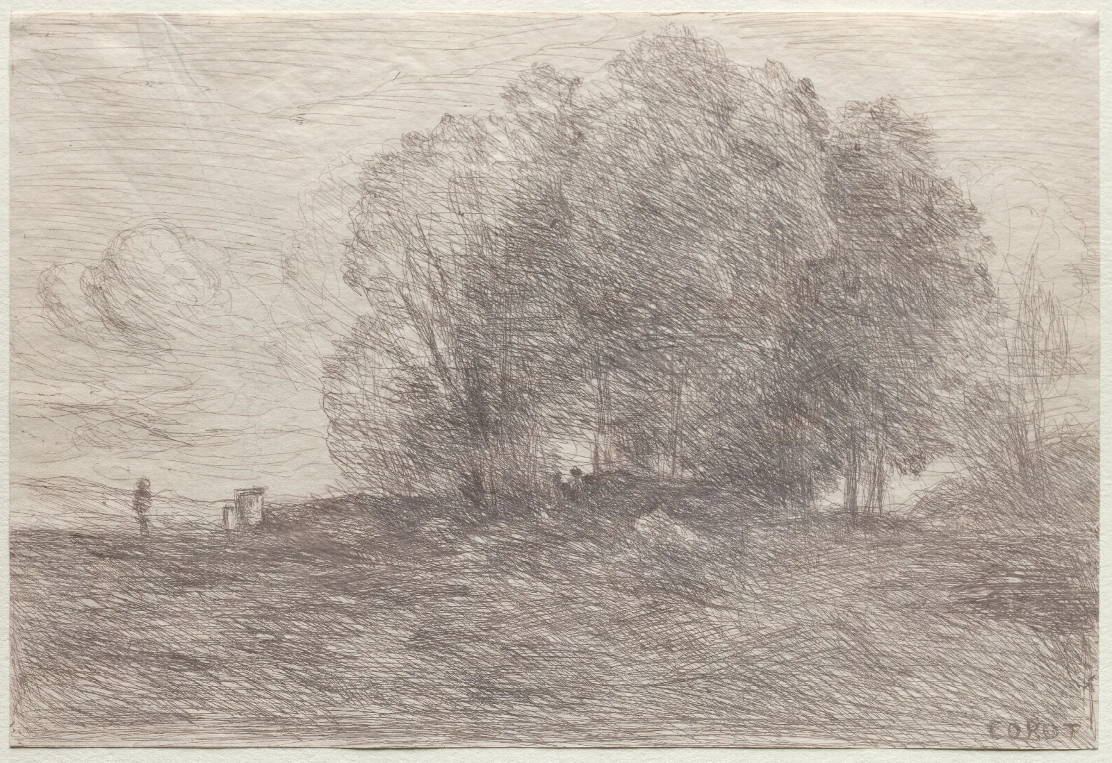 Group Of Trees 2 Wall Art by Jean-Baptiste-Camille Corot - Canvas Print