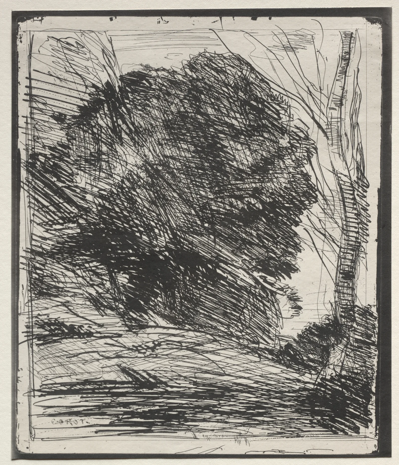 Trees On The Mountain 2 Wall Art by Jean-Baptiste-Camille Corot - Canvas Print