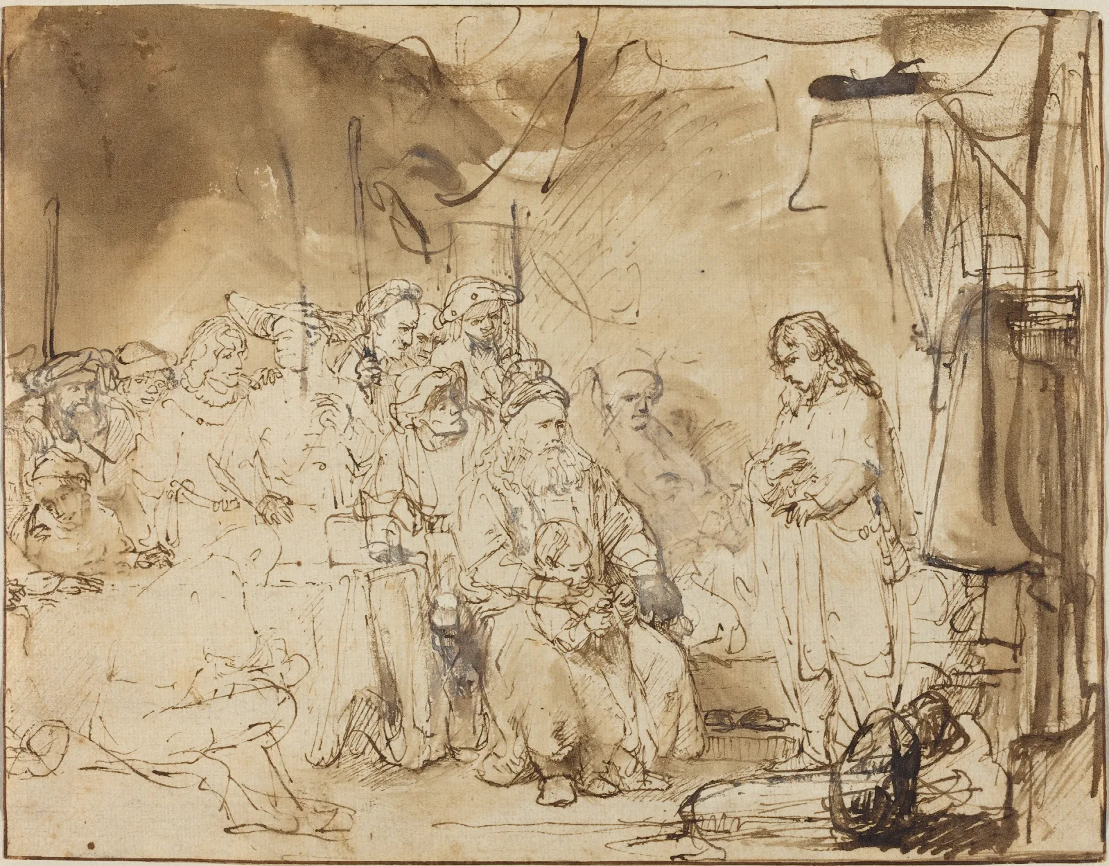 Joseph Recounting His Dreams Wall Art by Rembrandt van Rijn - Canvas Print