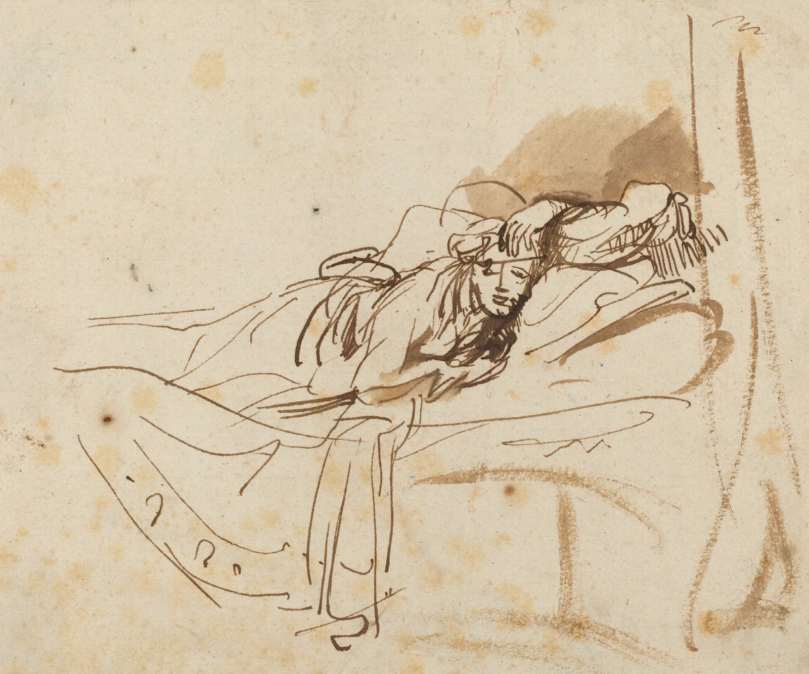 Saskia Lying In Bed Wall Art by Rembrandt van Rijn - Canvas Print
