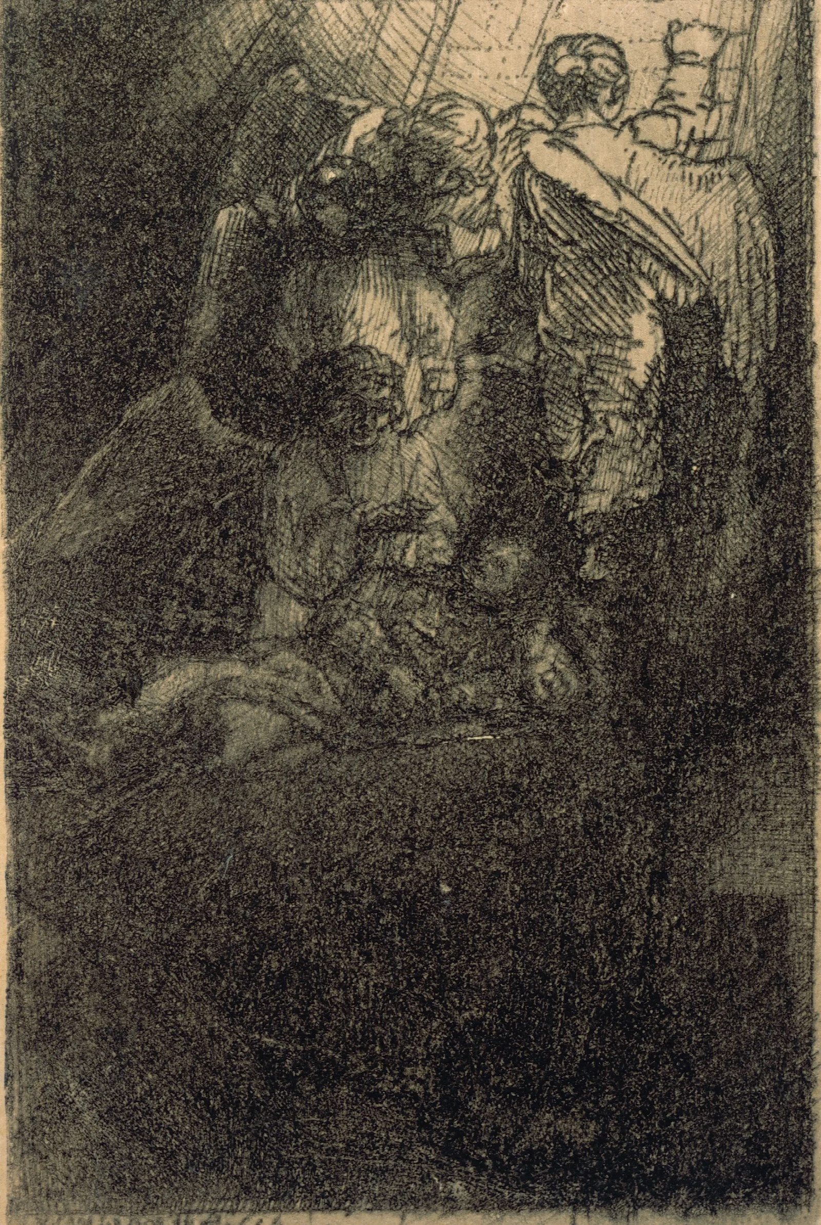Jacobs Ladder Illustration For La Piedra Gloriosa Wall Art by Rembrandt van Rijn - Canvas Print