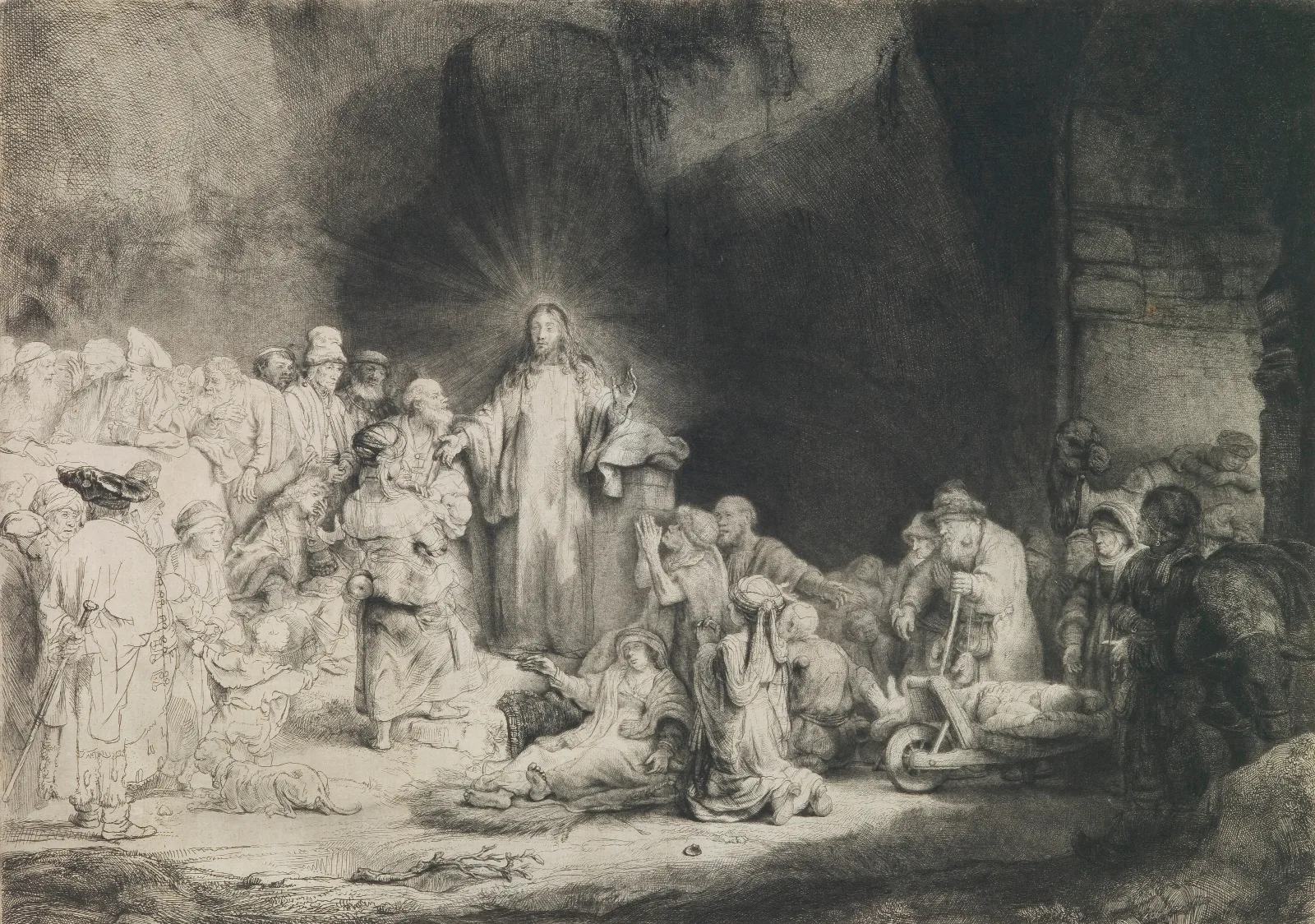 The Hundred Guilder Print by Rembrandt van Rijn - Canvas Print