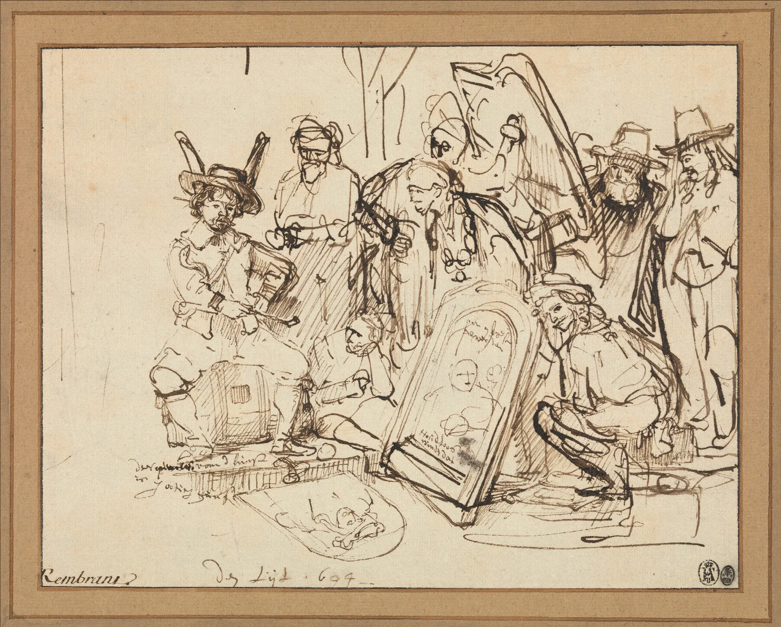 Satire On Art Criticism Wall Art by Rembrandt van Rijn - Canvas Print
