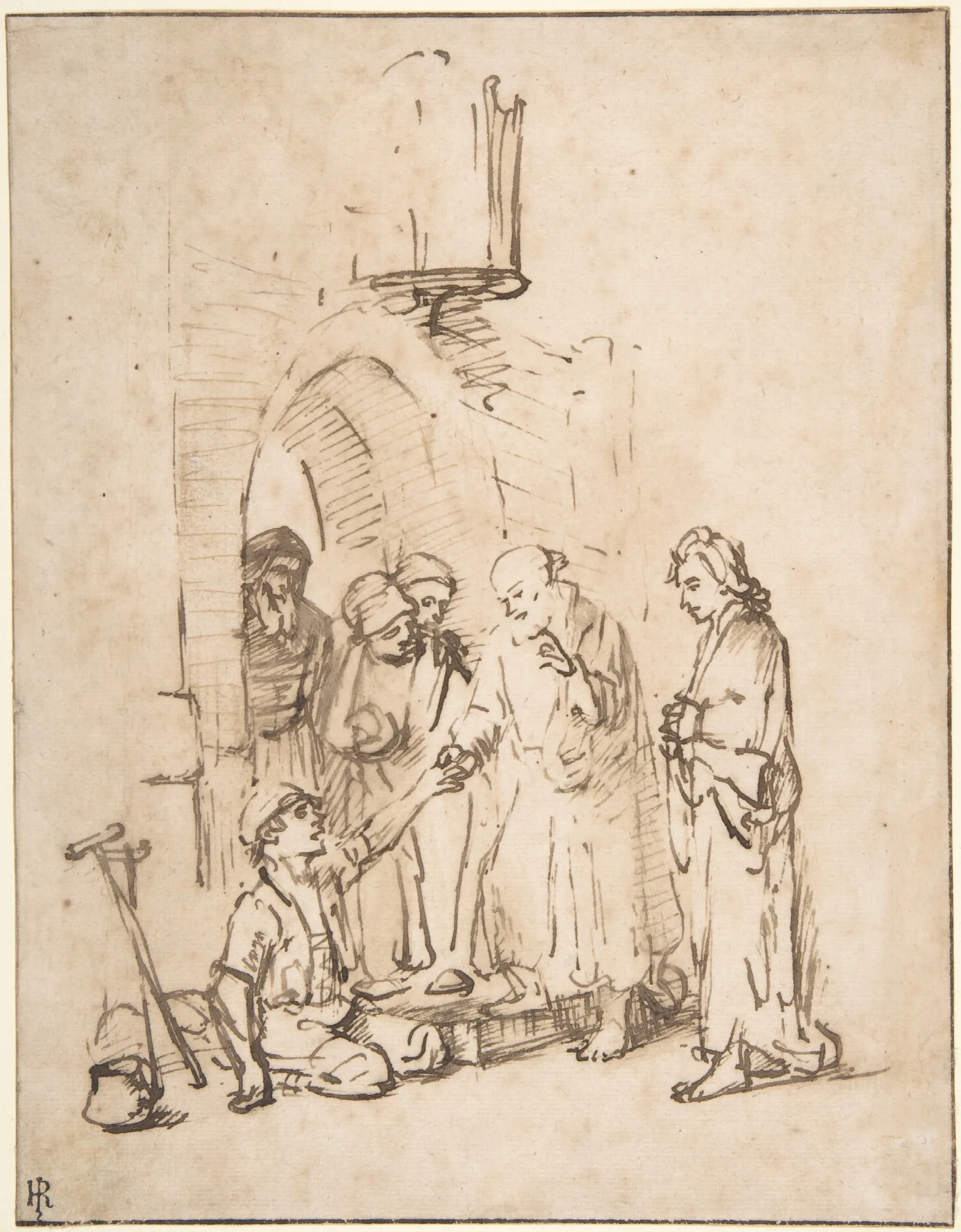 St Peter And St John Healing The Paralytic Wall Art by Rembrandt van Rijn - Canvas Print