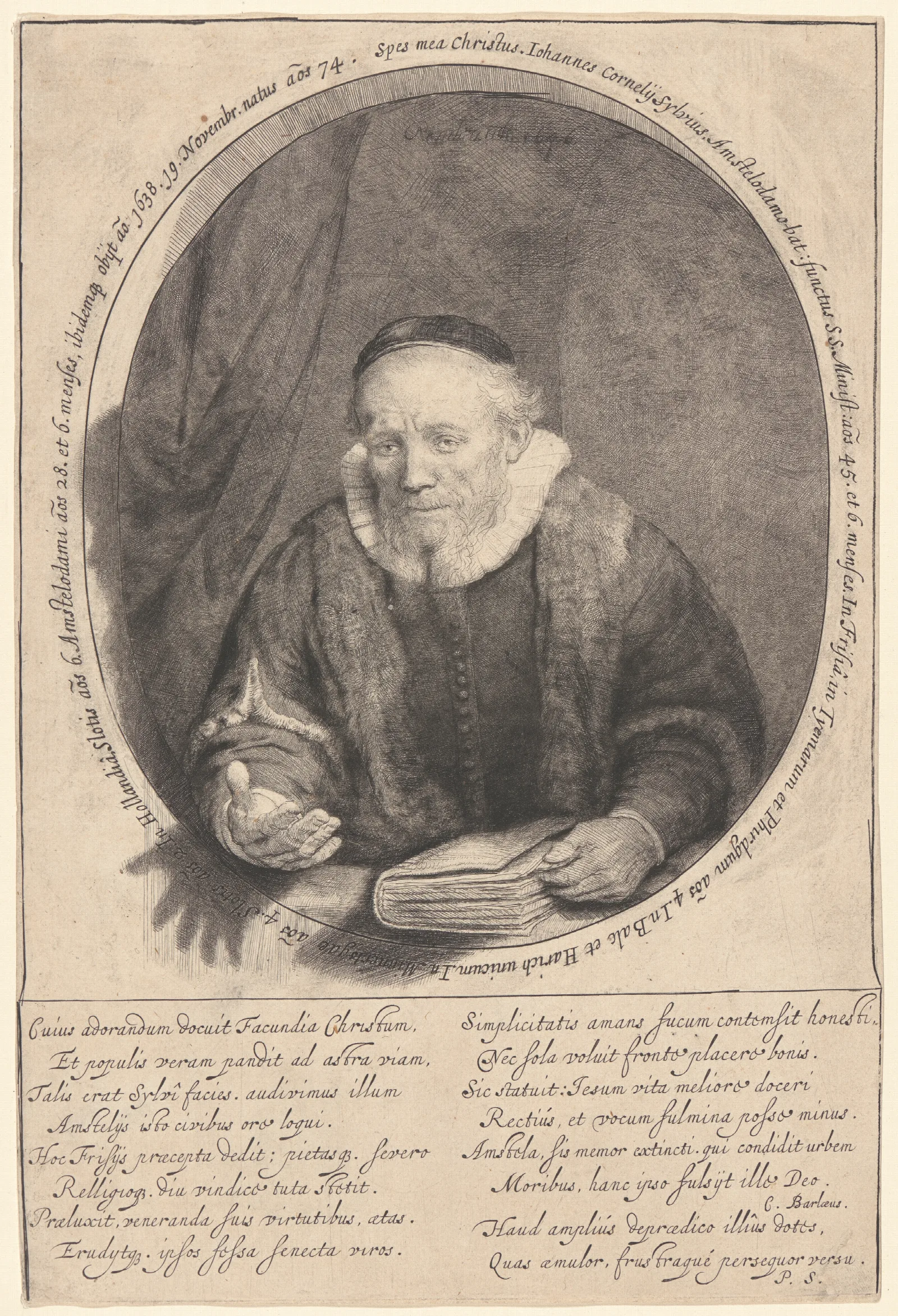 Jan Cornelis Sylvius Preacher 2 Wall Art by Rembrandt van Rijn - Canvas Print
