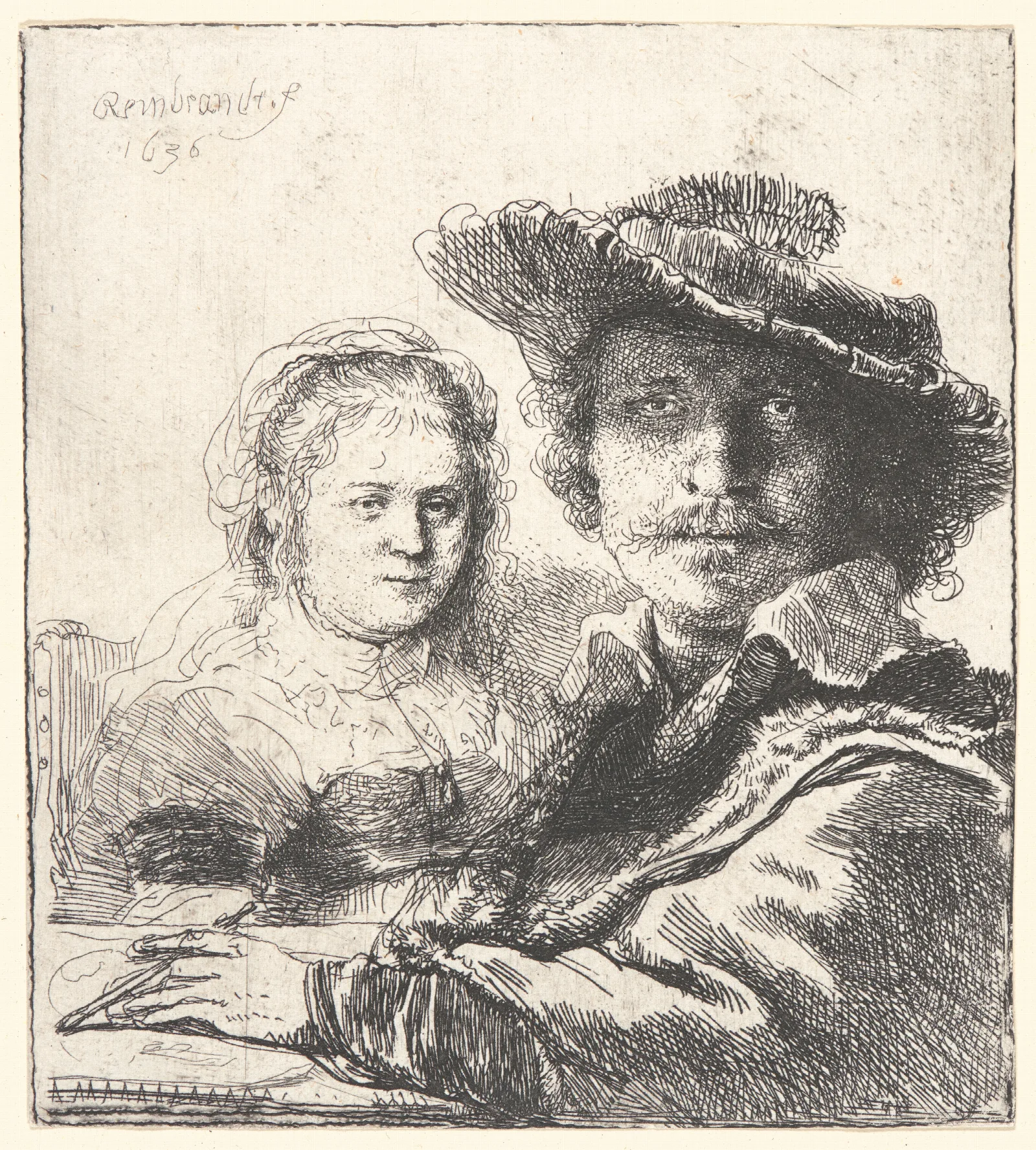 Rembrandt And His Wife Saskia Wall Art by Rembrandt van Rijn - Canvas Print