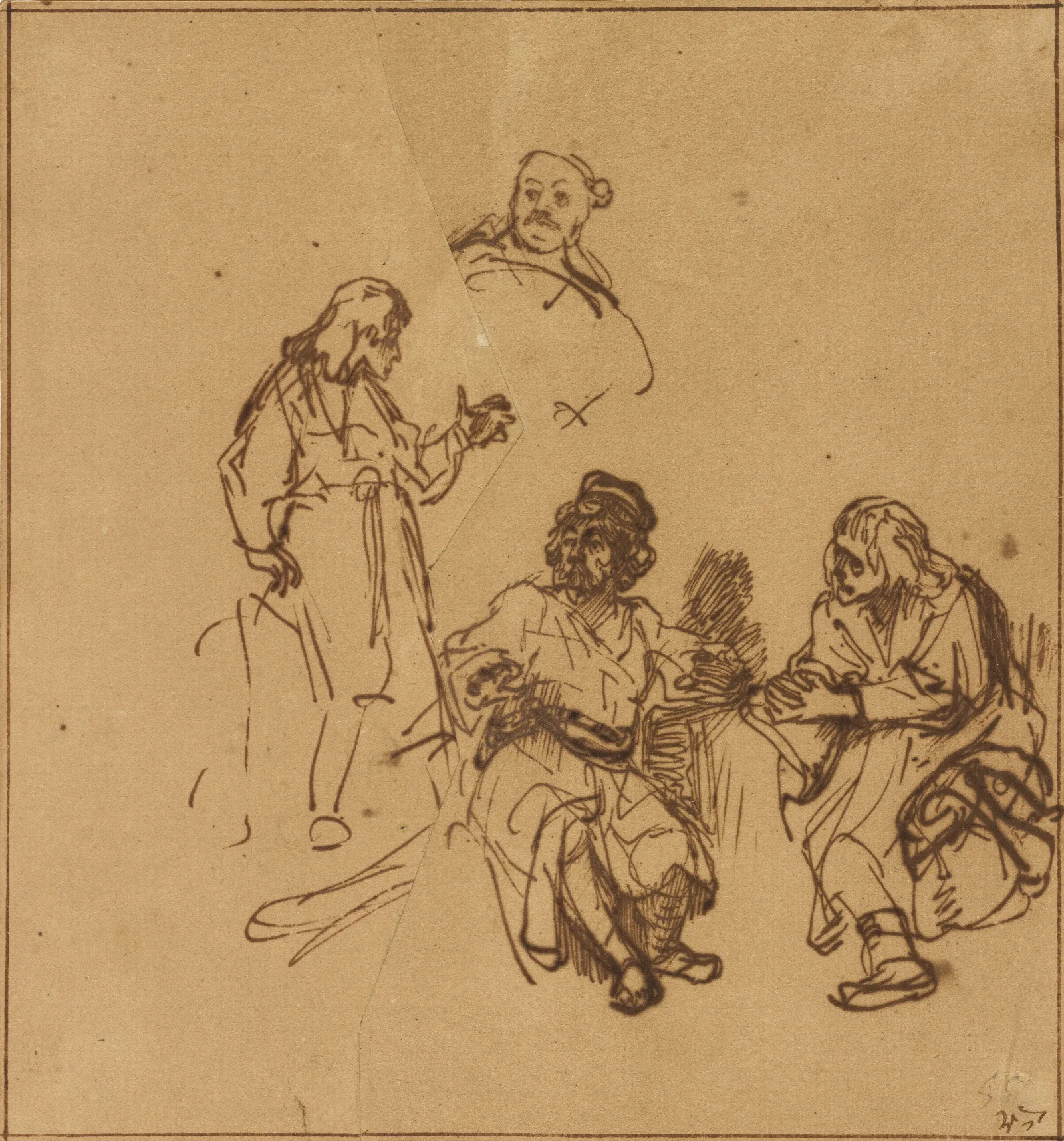 Joseph In Prison Interpreting The Dreams Of Pharoahs Baker And Butler Wall Art by Rembrandt van Rijn - Canvas Print
