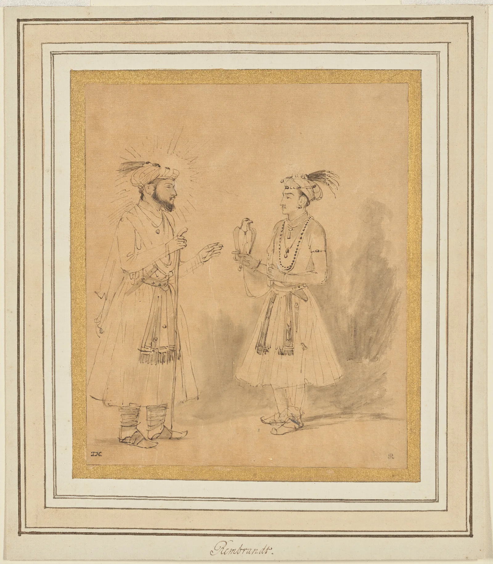 Shah Jahan And Dara Shikoh Wall Art by Rembrandt van Rijn - Canvas Print