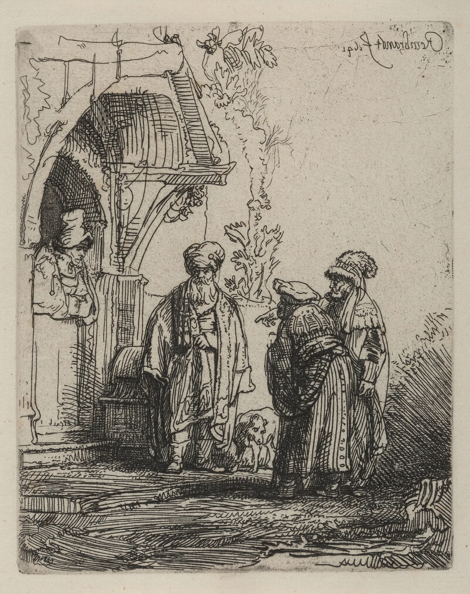 Three Oriental Figures Wall Art by Rembrandt van Rijn - Canvas Print