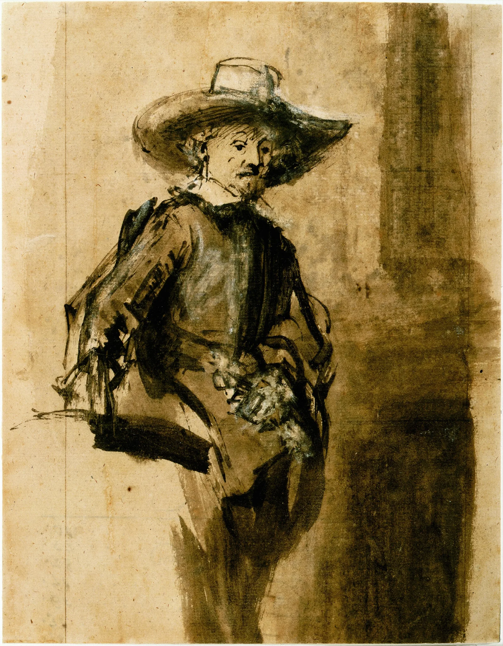 Study For One Of The Syndics Volckert Jansz Wall Art by Rembrandt van Rijn - Canvas Print