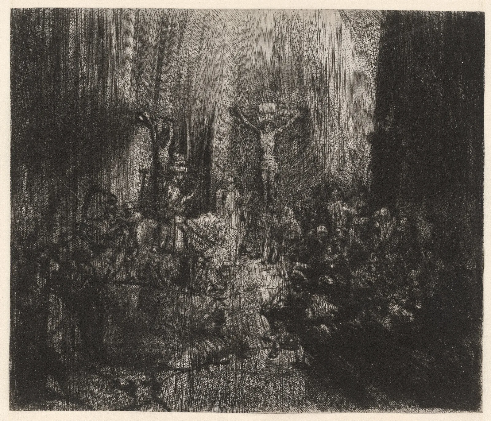 The Three Crosses 2 Wall Art by Rembrandt van Rijn - Canvas Print