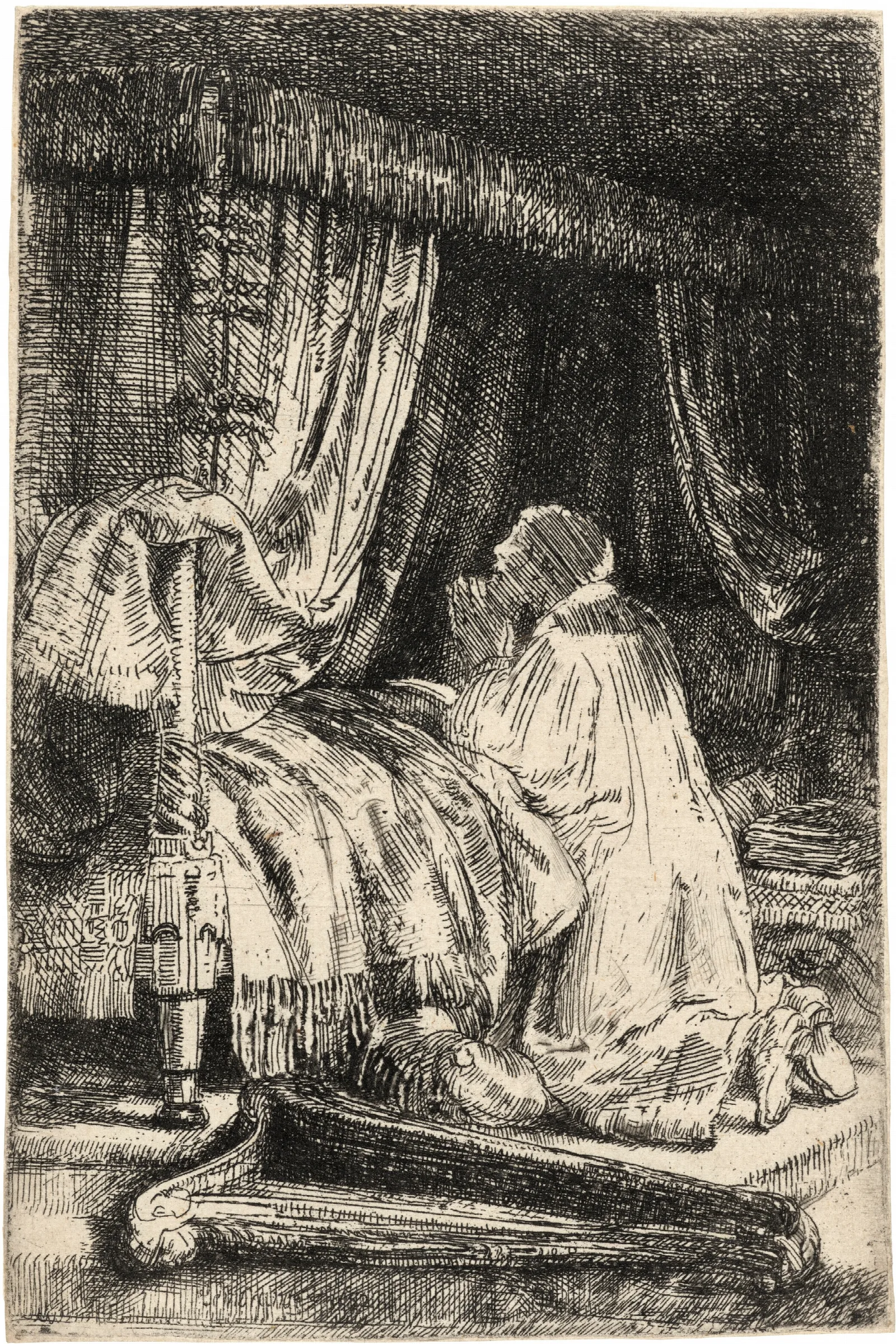 David In Prayer 2 Wall Art by Rembrandt van Rijn - Canvas Print