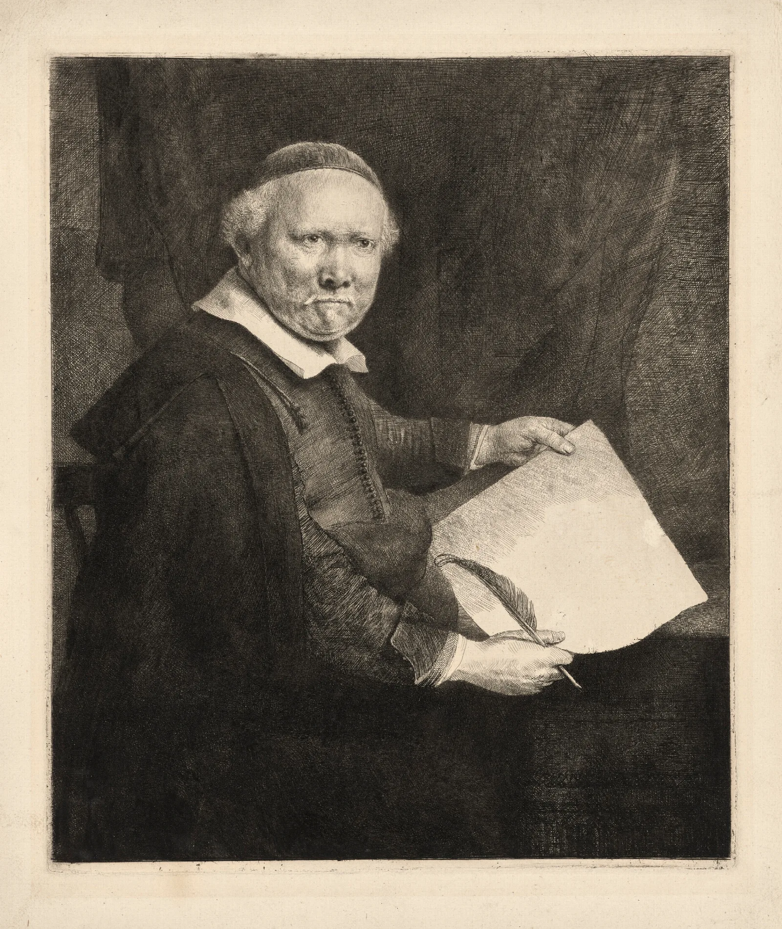 Lieven Willemsz Van Coppenol Writing Master 2 Wall Art by Rembrandt van Rijn - Canvas Print