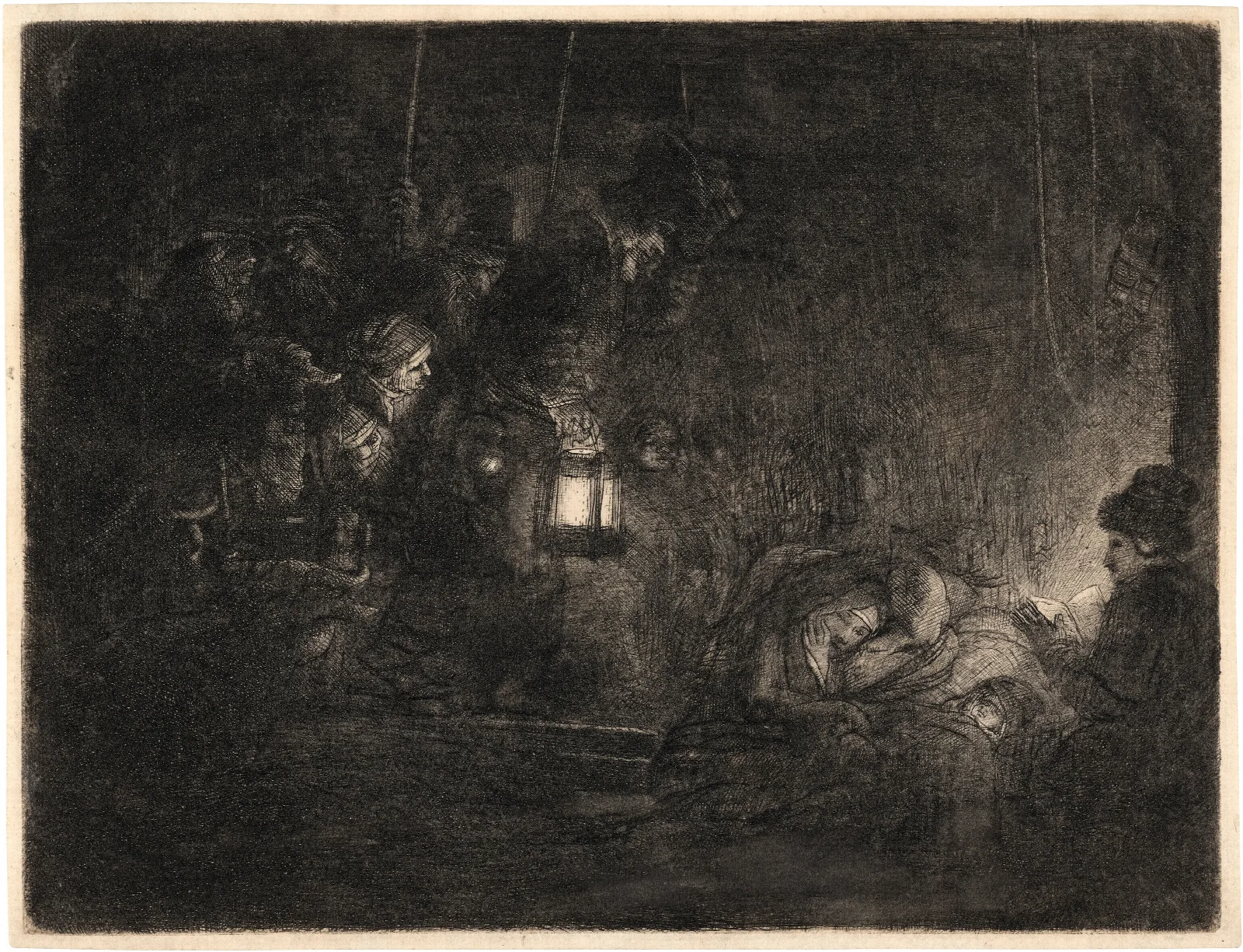 The Adoration Of The Shepherds A Night Piece 2 Wall Art by Rembrandt van Rijn - Canvas Print