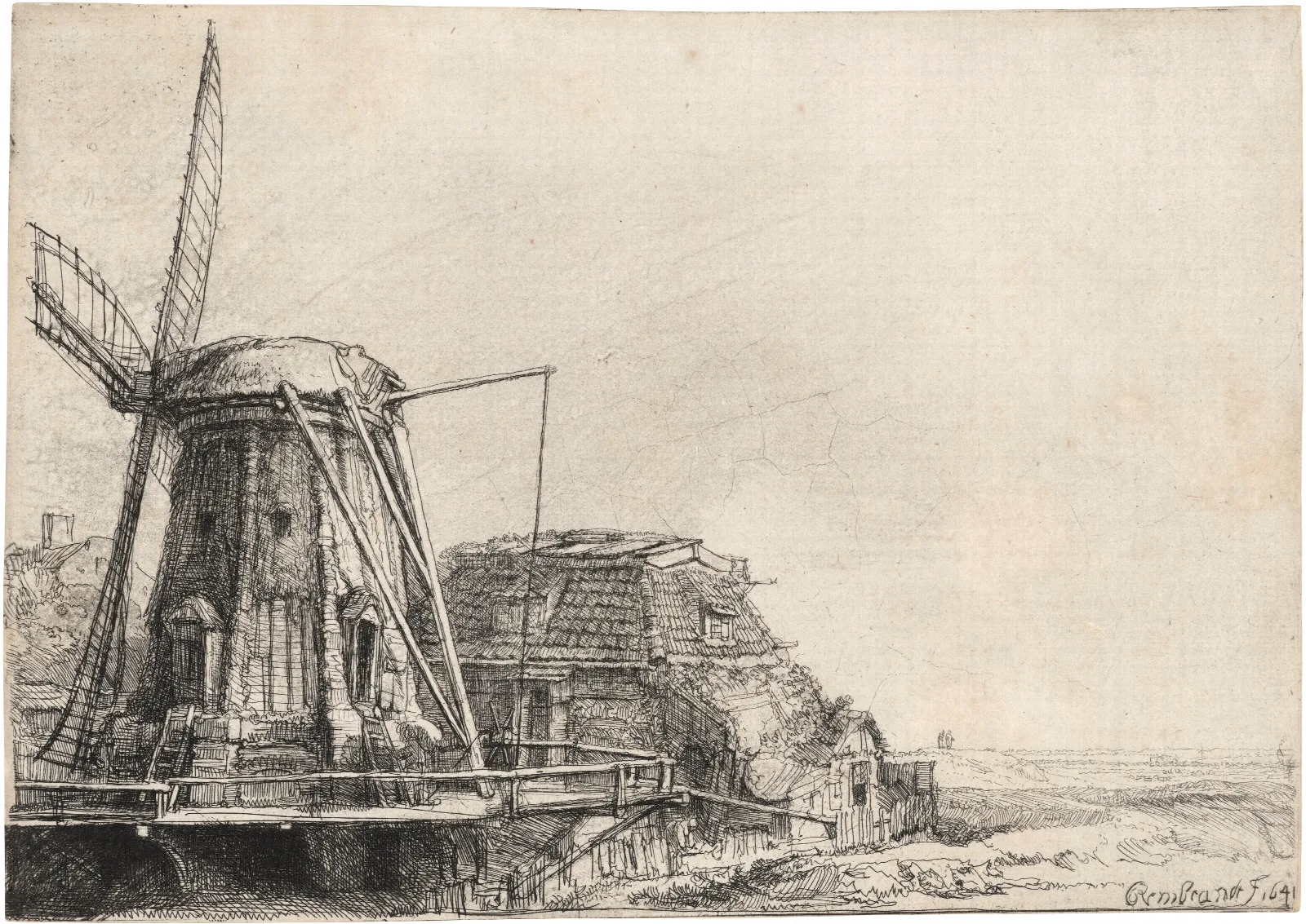 The Windmill 8 Wall Art by Rembrandt van Rijn - Canvas Print