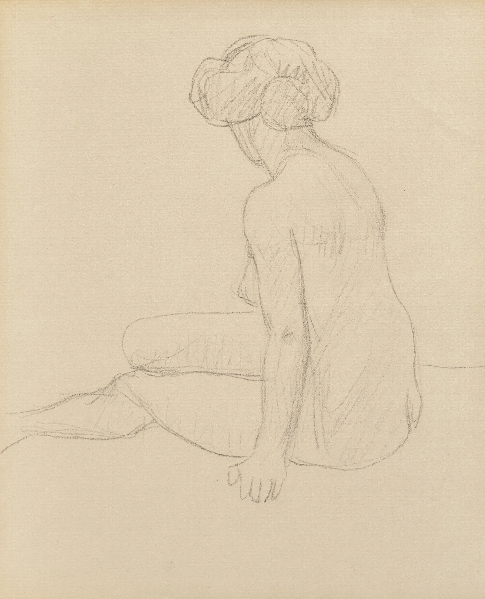 Nu Assis 16 Wall Art by Félix Vallotton - Canvas Print
