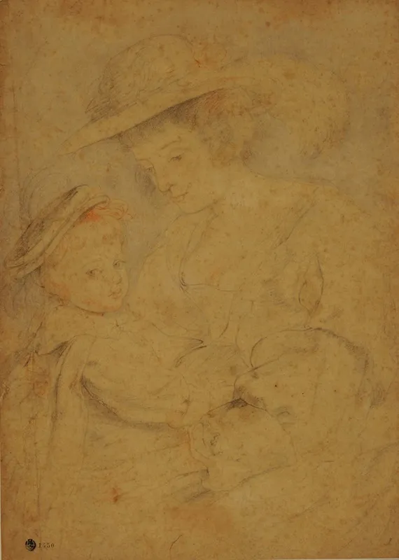 Helena Fourment And Her Son Frans Wall Art by Peter Paul Rubens - Canvas Print