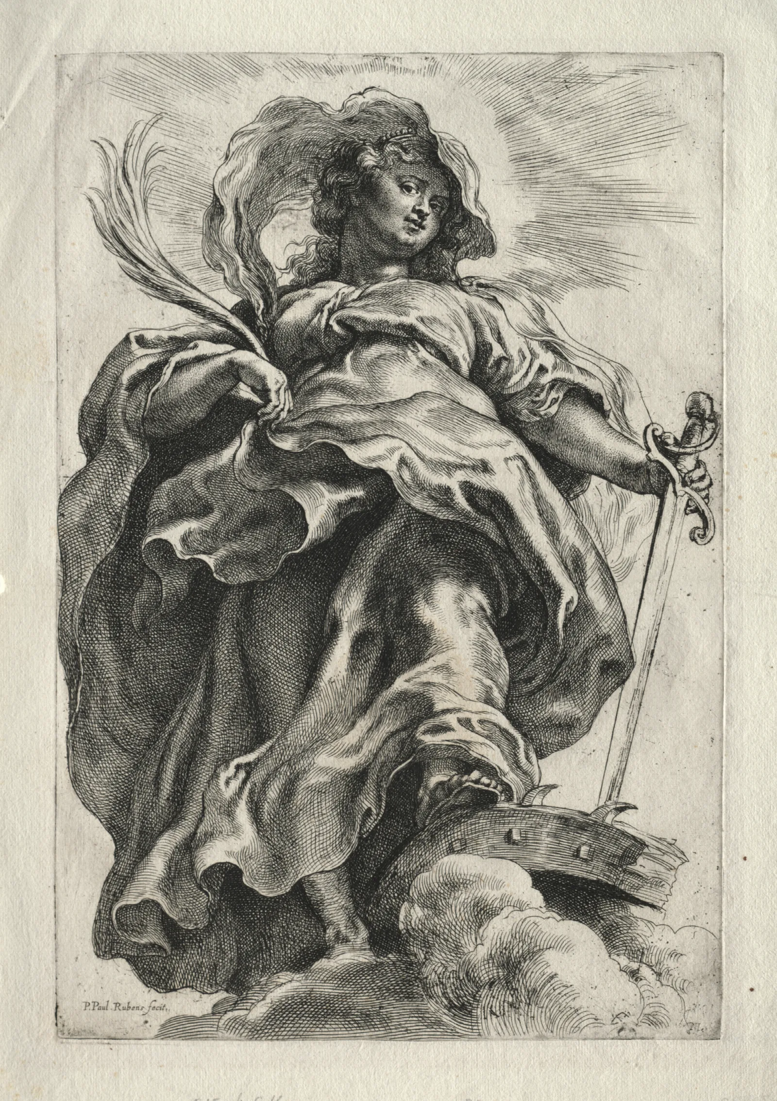 Saint Catherine In The Clouds Wall Art by Peter Paul Rubens - Canvas Print