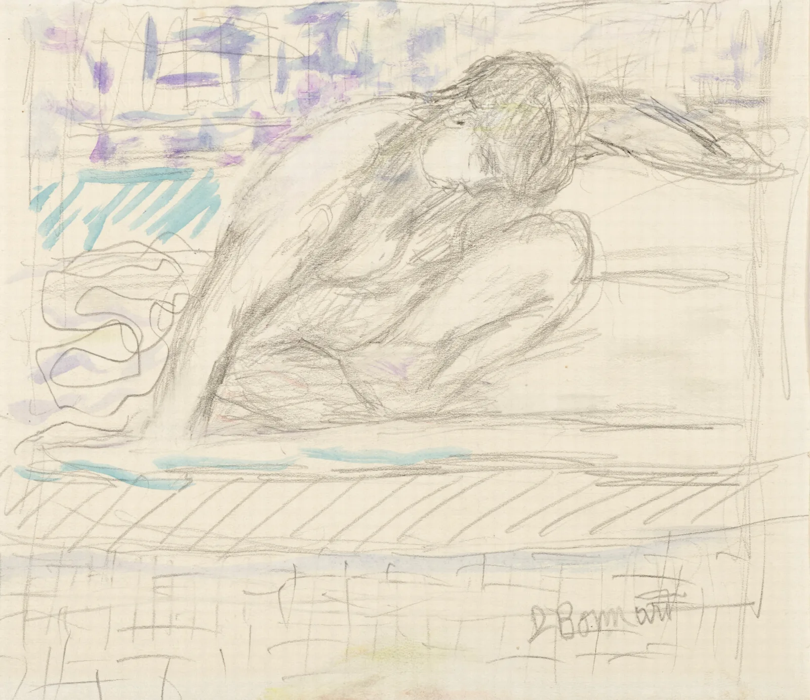 Nu Accroupi Wall Art by Pierre Bonnard - Canvas Print