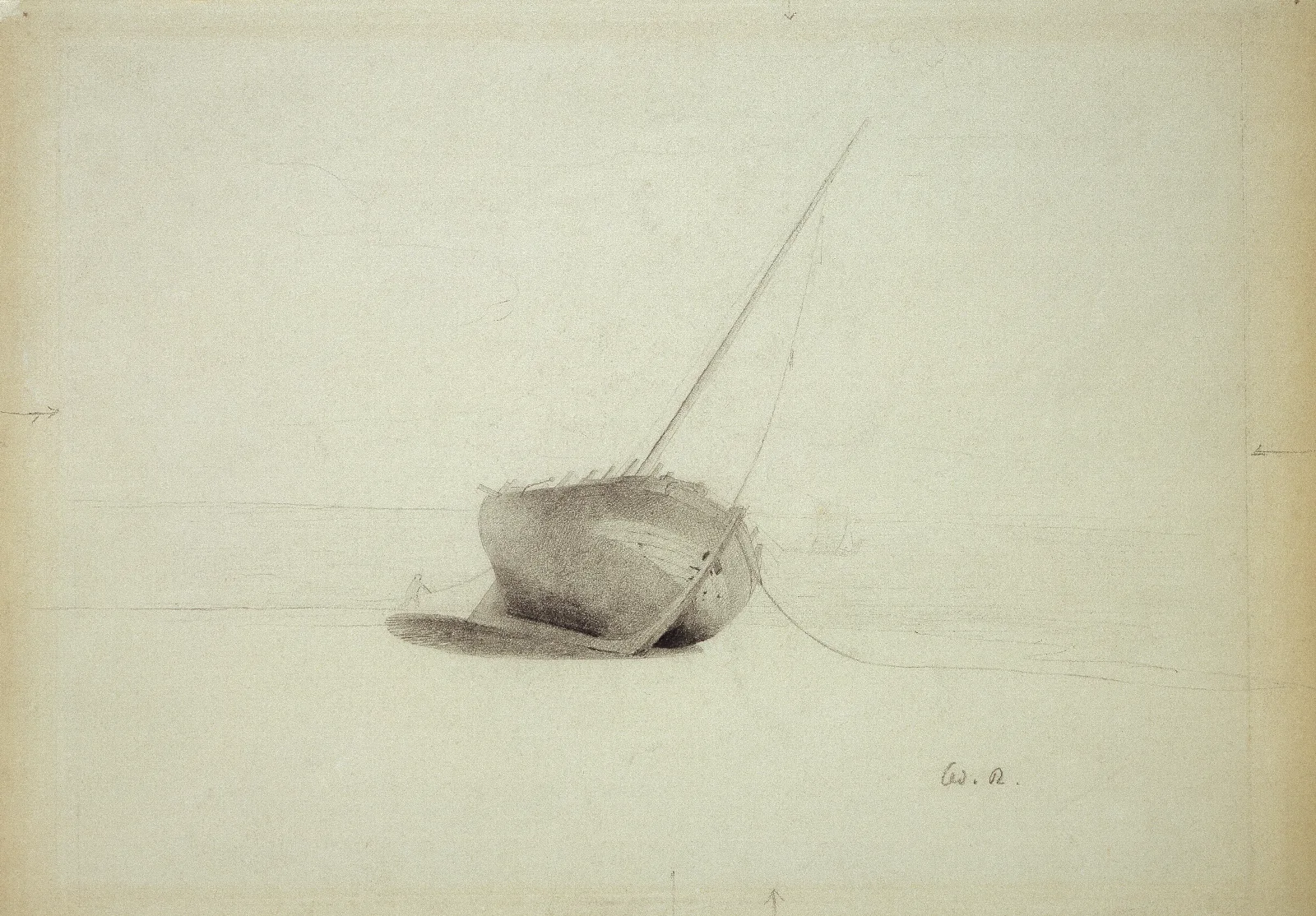 Ship At The Beach Wall Art by Odilon Redon - Canvas Print